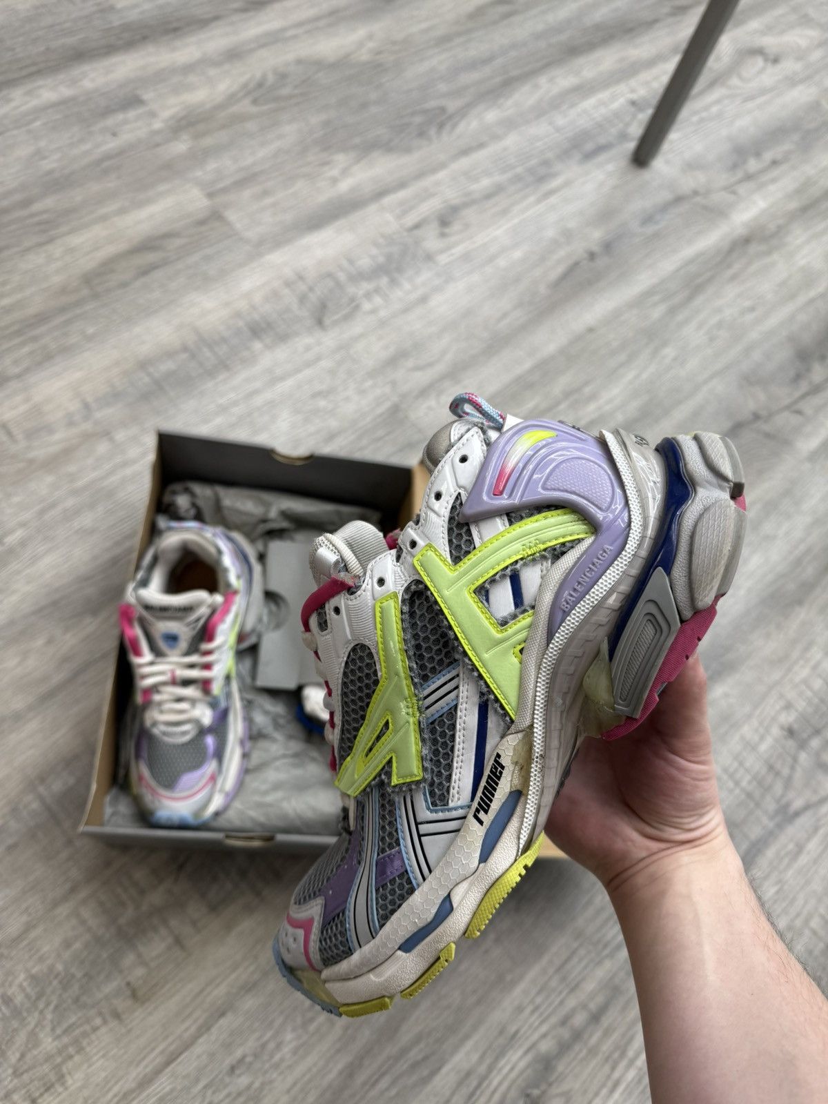 Balenciaga Balenciaga Runner - White/Purple/Yellow Size US 9 / EU 42 - 1 Thumbnail