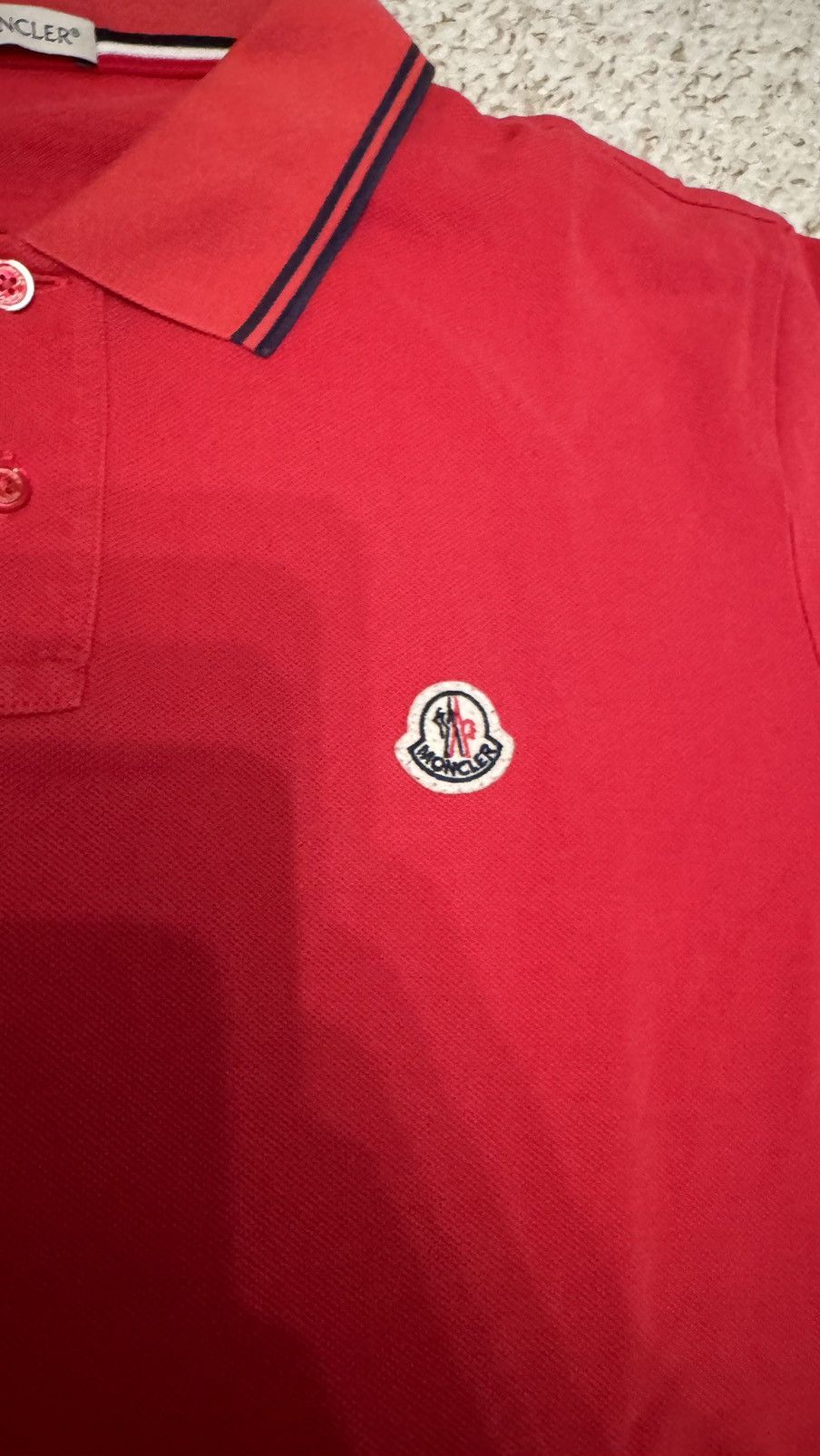 Moncler Moncler Polo Red Size US L / EU 52-54 / 3 - 2 Thumbnail