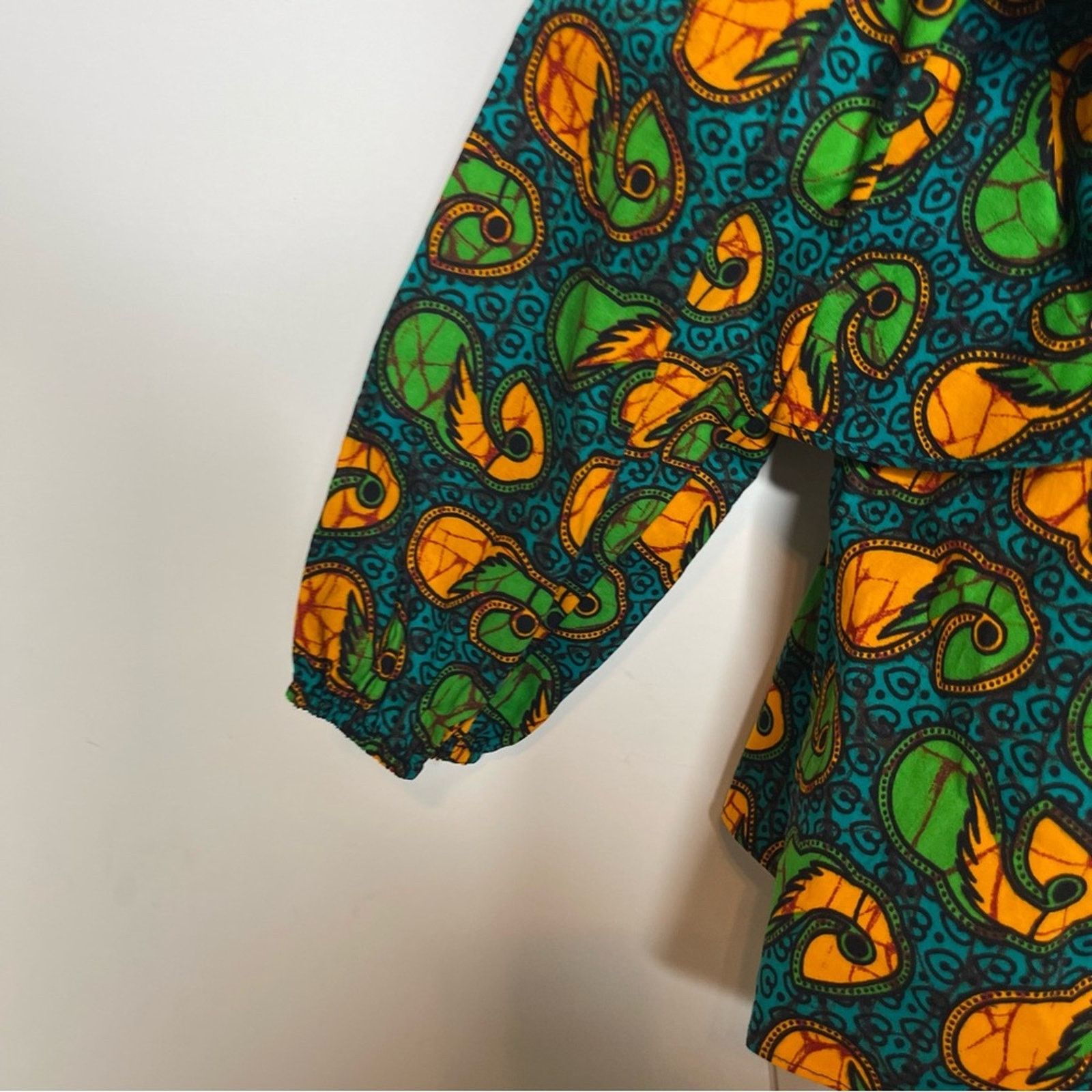 Other Royal Native green yellow 100% cotton ruffle puff sleeves S Size S / US 4 / IT 40 - 8 Thumbnail