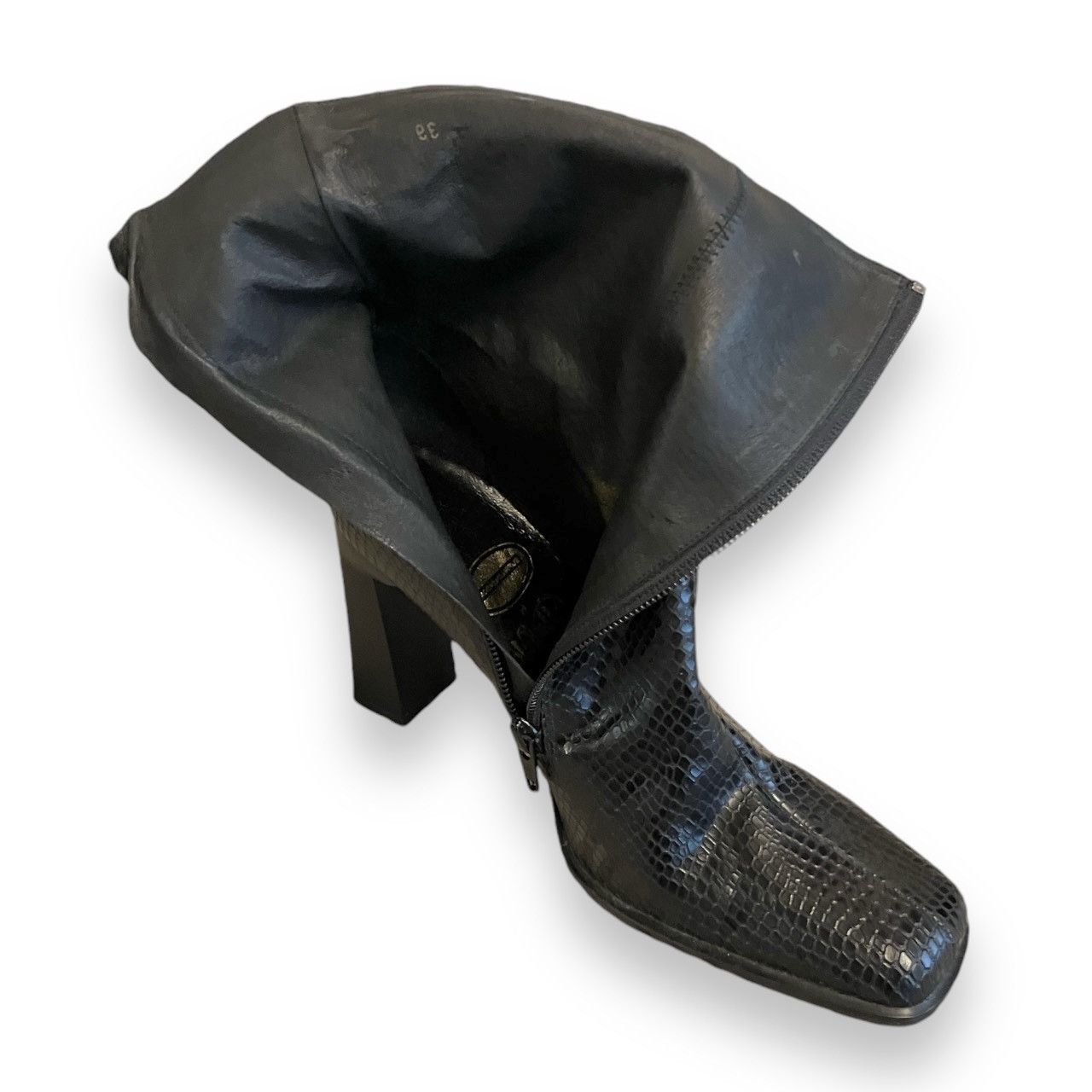 Buffalo London × Vintage 0s Vintage BUFFALO London Leather Boots Square Toe Size US 8.5 / IT 38.5 - 7 Thumbnail