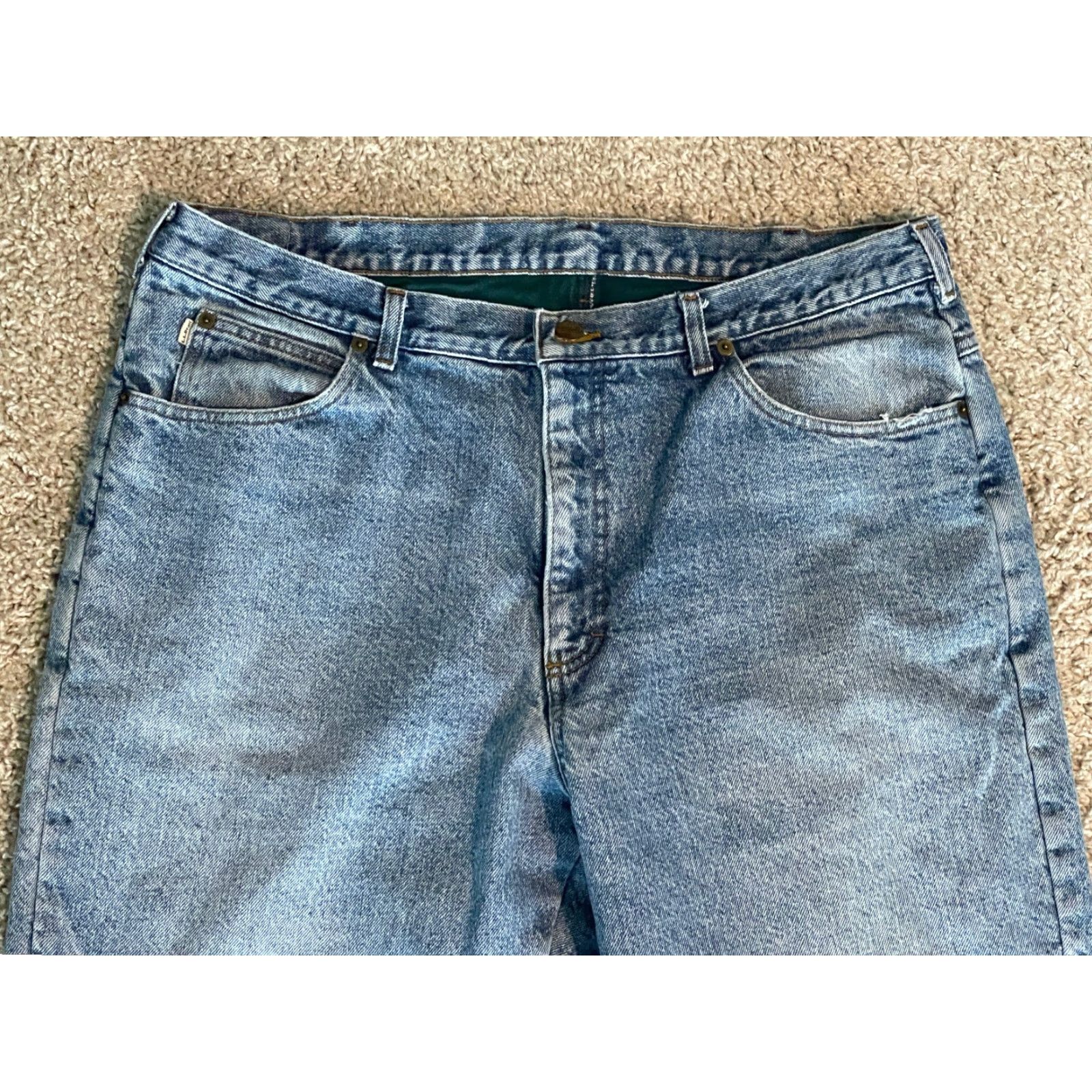 Vintage L.L. Bean Jeans Classic Fit Fleece Lined 38x35 Green Lined Mens Size US 38 / EU 54 - 2 Thumbnail