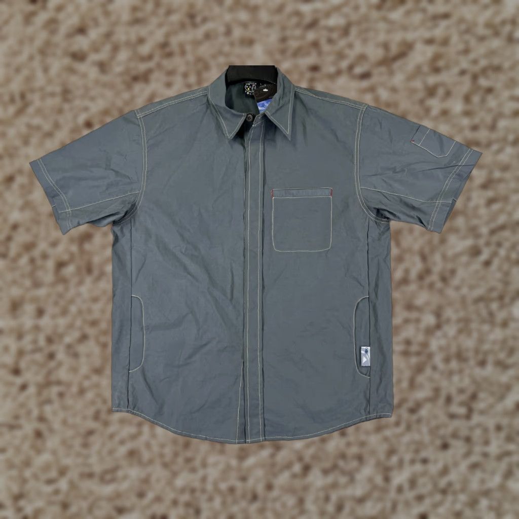 Vintage Maui and Sons Shirt Adult Large Gray Solid Button Up Short Sleeve Beach Vacation Mens Size US L / EU 52-54 / 3 - 1 Thumbnail