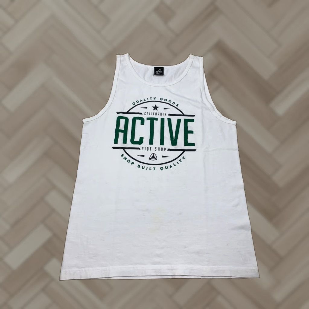 Vintage VINTAGE 90s Active Ride Shop Tank Top White Shirt Men M Sleeveless Size US M / EU 48-50 / 2 - 1 Thumbnail