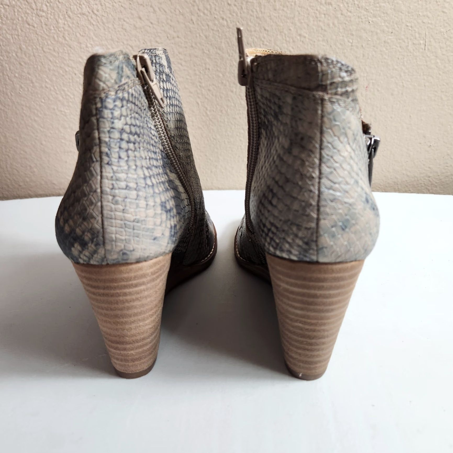 Lucky Brand Lucky Brand Women Boots |6.5| Yewani Leather Snake Print Wedge Ankle Booties Size US 7 / IT 37 - 5 Thumbnail