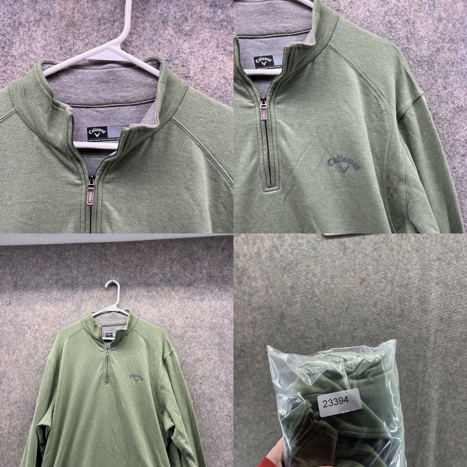 Callaway VINTAGE Callaway Sweater Men Large Adult Green Pullover 1/4 Zip Sweatshirt Fleece Cotton Shirts Sweater Logo Garment | Mens Final Size US L / EU 52-54 / 3 - 8 Thumbnail