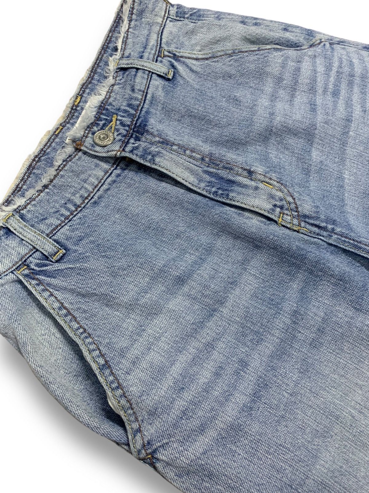Japanese Brand Japanese Moussy High Waisted Baggy Wide Frayed Leg Jeans Size 27" / US 4 / IT 40 - 4 Thumbnail
