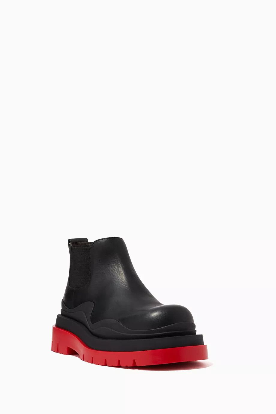 Bottega Veneta o1loc1c0824 630281 Tire Ankle Chelsea Boot in Black/Red Size US 7 / EU 40 - 3 Thumbnail