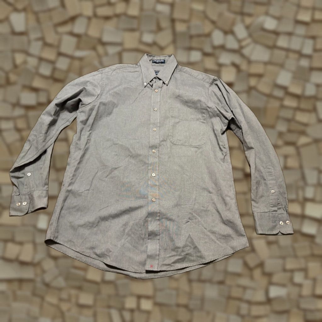 Vintage Hathaway Shirt Mens Size L Gray Long Sleeve Button Down Shirt Shirt Button-Up Casual Classic Pockets Size US L / EU 52-54 / 3 - 1 Thumbnail
