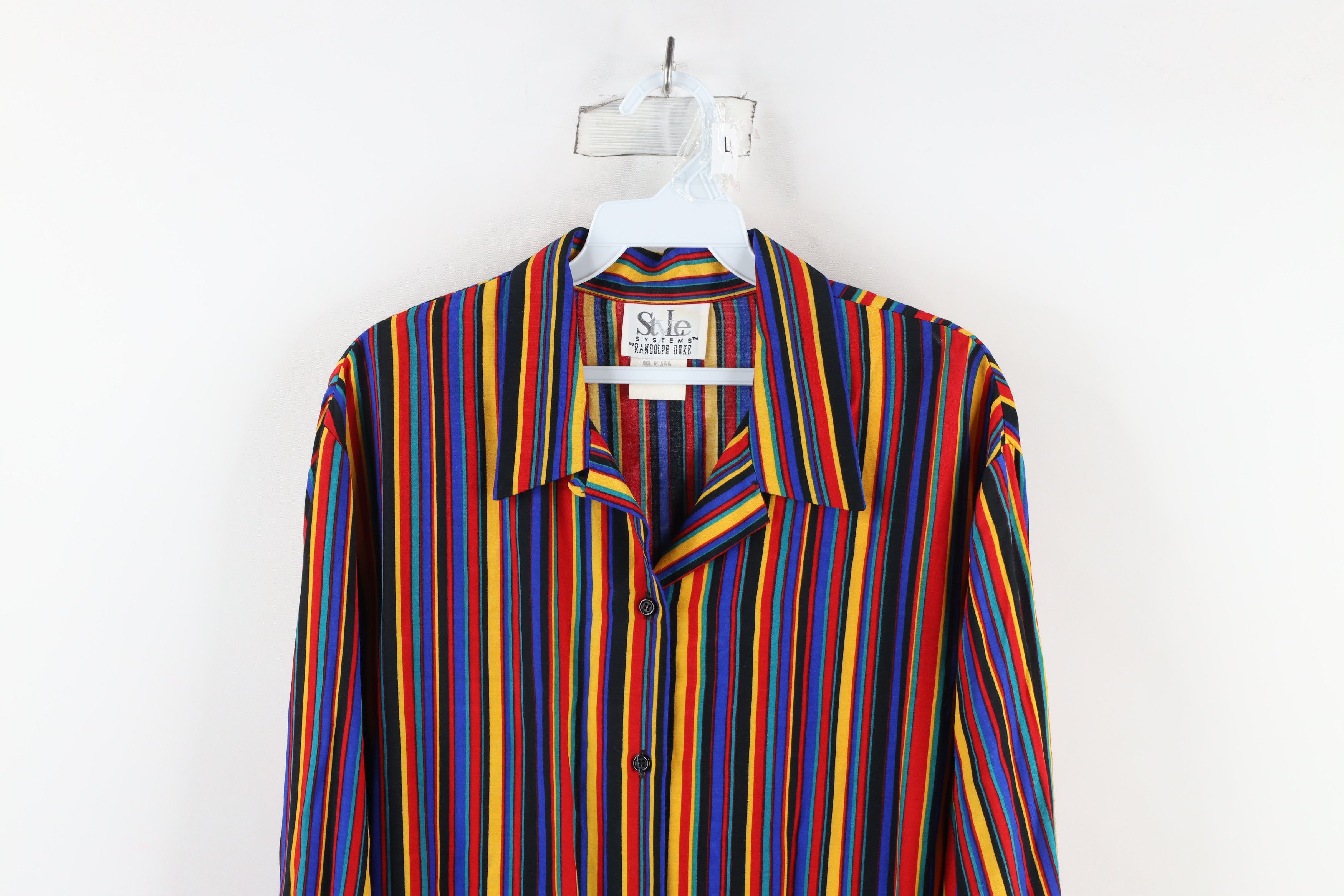 Vintage Vintage 90s Streetwear Striped Collared Button Shirt USA Size M / US 6-8 / IT 42-44 - 2 Thumbnail