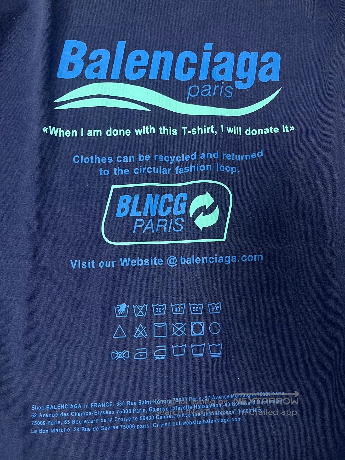 Balenciaga Balenciaga Vintage Print Blue Knit Short Sleeve T. Size US XXS / EU 40 - 3 Thumbnail