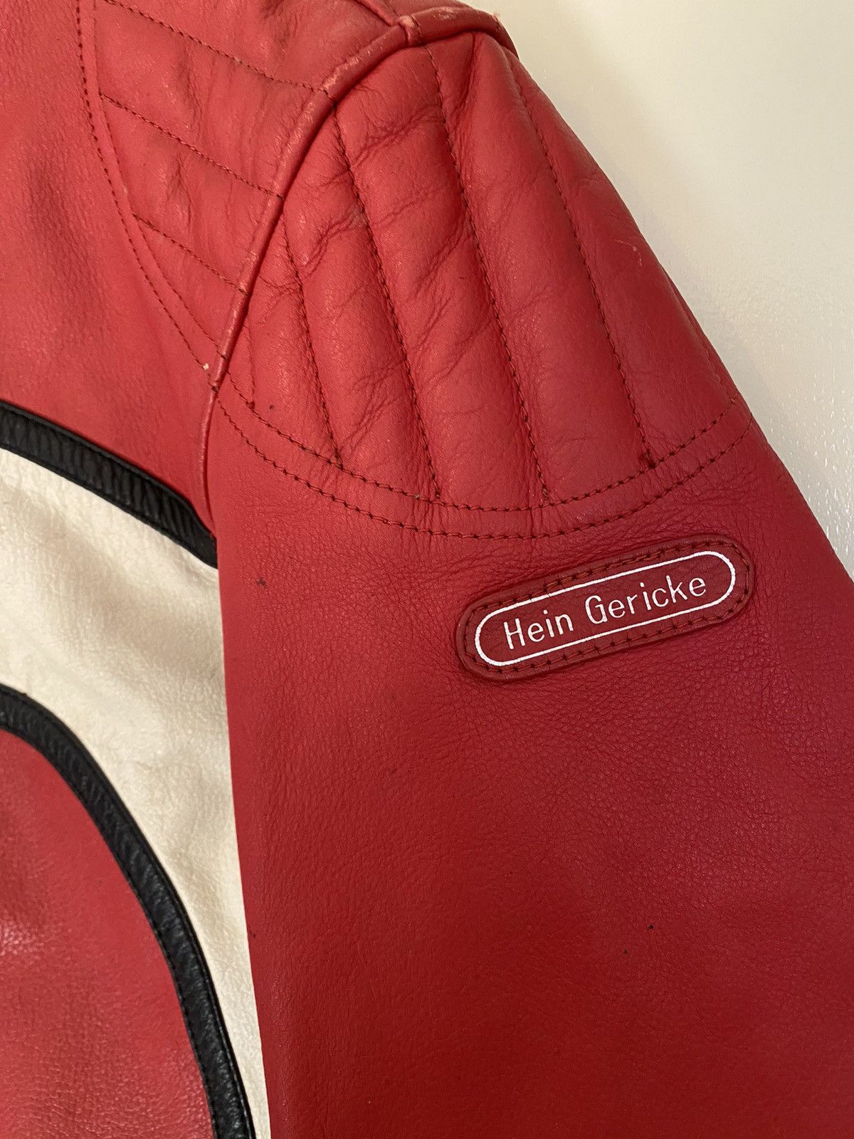 Hein Gericke × Vintage Vintage Hein Gericke Red White Moto Jacket yohji style Size US L / EU 52-54 / 3 - 3 Thumbnail