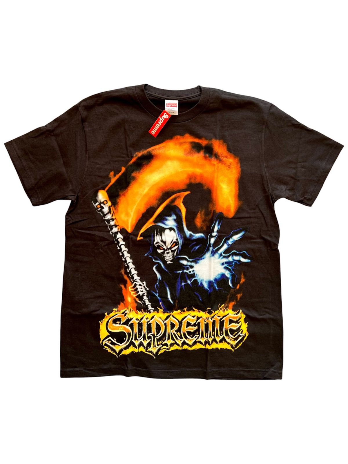 Supreme M Supreme Grim Reaper Tee Black t-shirt skeleton flames pray Size US M / EU 48-50 / 2 - 2 Thumbnail