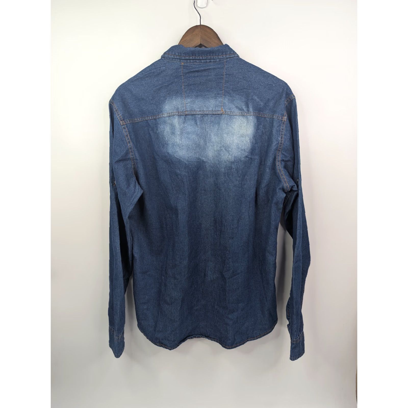 Doublet VINTAGE Denim Chambray Shirt XL Blue Button Up Roll Tab Double Pocket Long Sleeve Cotton Size US XL / EU 56 / 4 - 5 Thumbnail