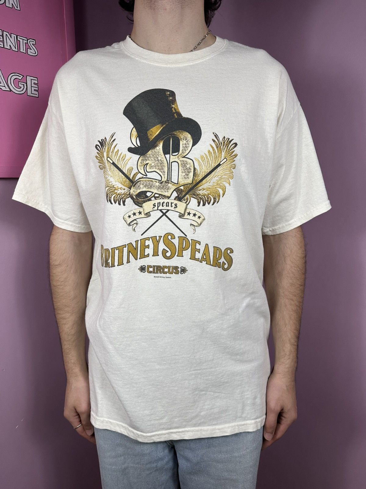 Gildan 2009 Britney Spears Circus Merch T Shirt Vintage Printed Tee Size US L / EU 52-54 / 3 - 2 Thumbnail