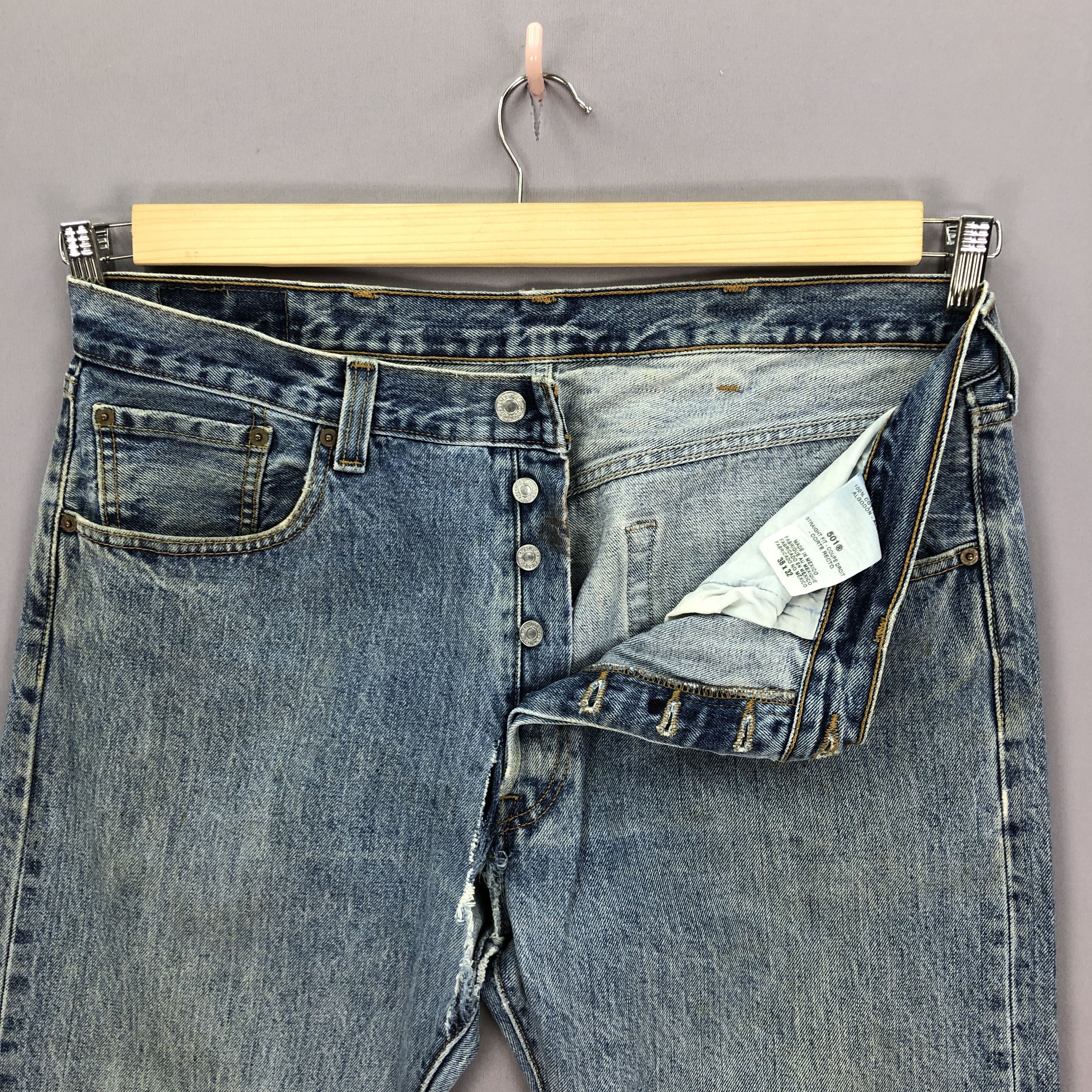Levi's Vintage Y2K Levis 501 Jeans Levi's Faded Stone Wash Denim Size US 36 / EU 52 - 5 Thumbnail