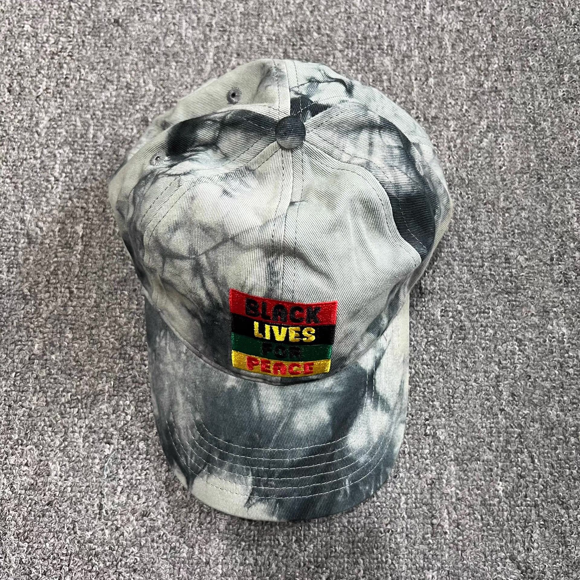 Cross Colours Cross Embroidered Tie-DyeCurved Brim Baseball Cap Visor Q7 Size ONE SIZE - 3 Thumbnail