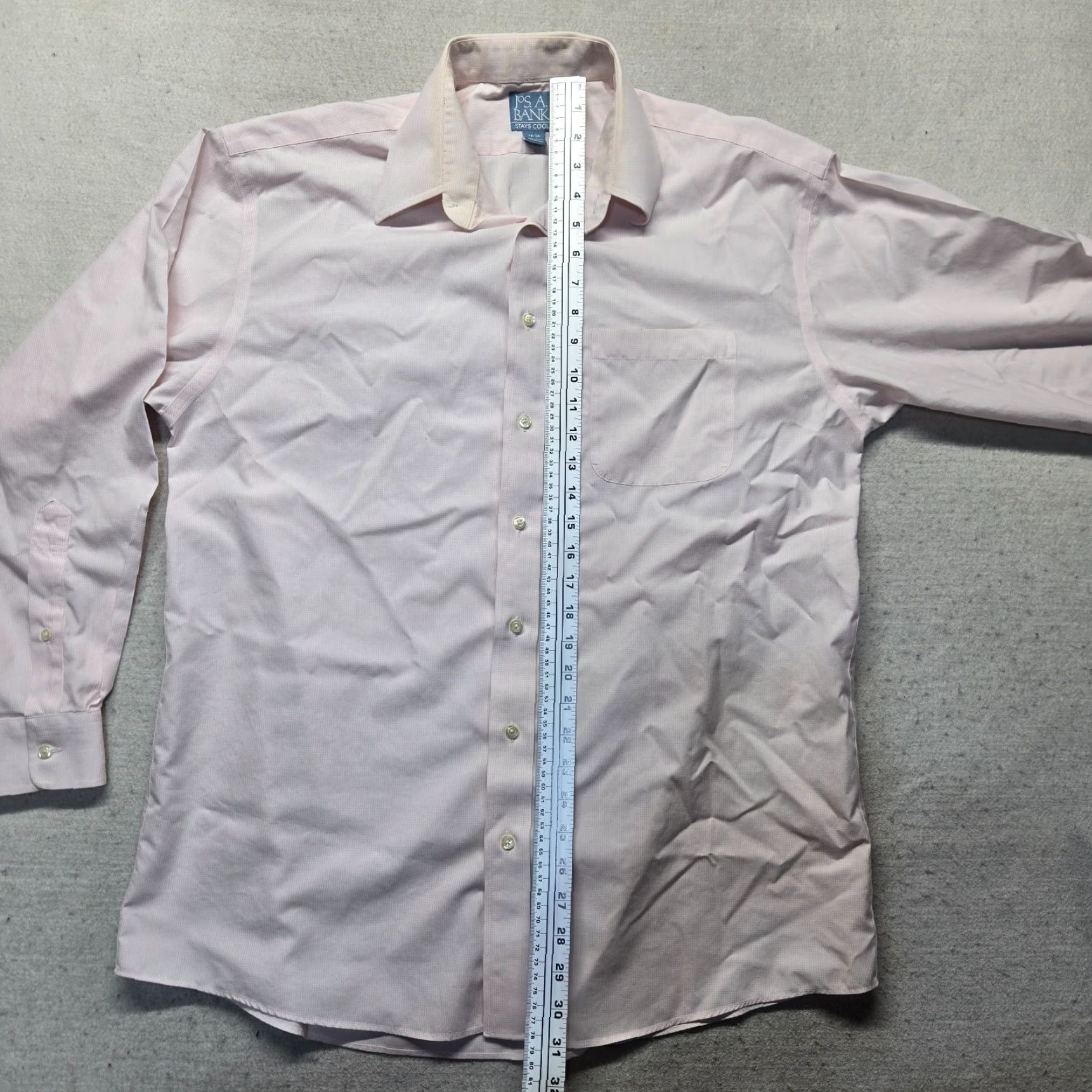Jos. A. Bank Jos A. Bank Stays Cool White 100% Cotton Button Up Dress Shirt Adult Men's 16 34 Size 42R - 6 Thumbnail