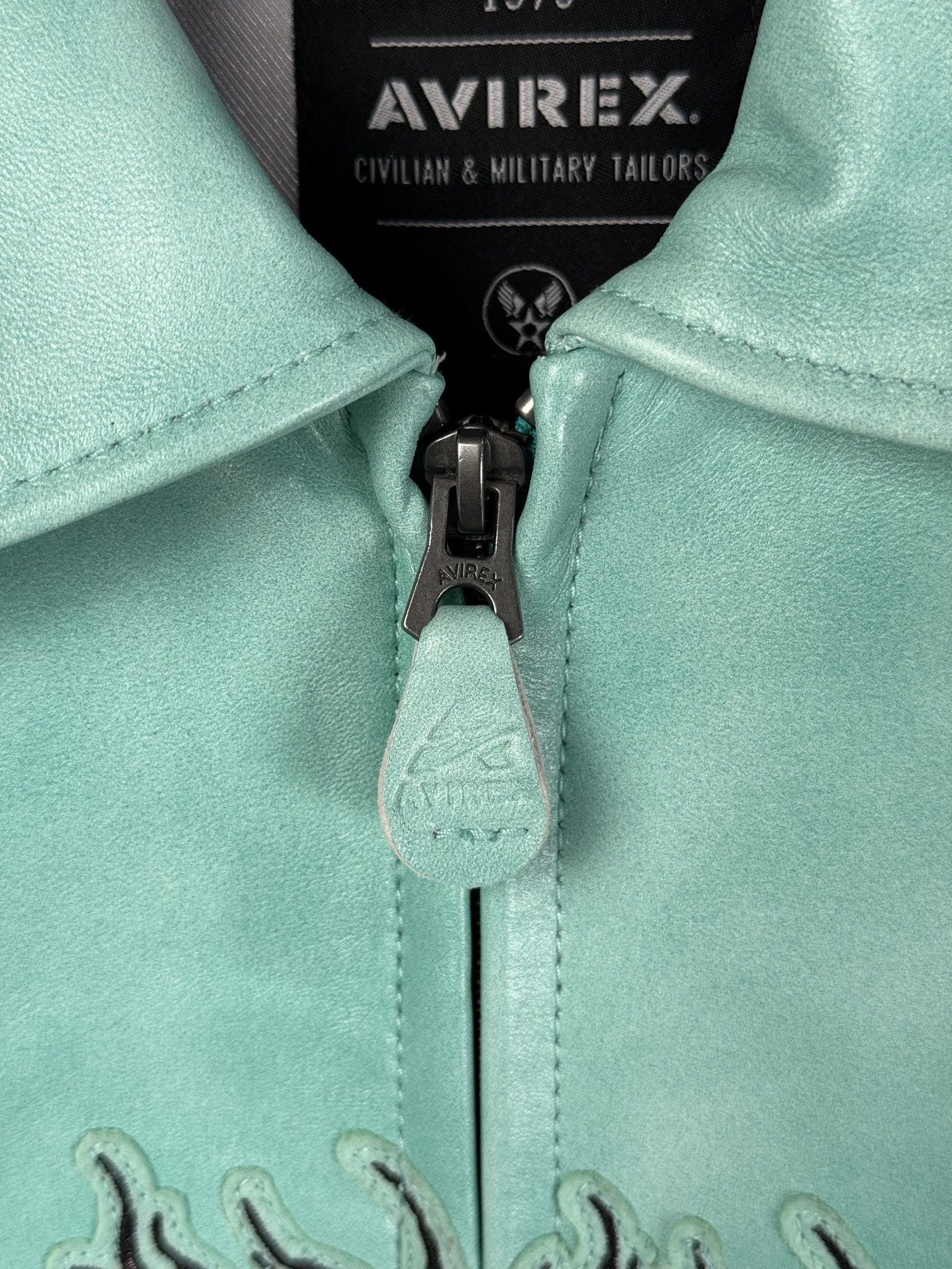 Avirex × HELLSTAR AVIREX X HELLSTAR Leather JACKET TURQUOISE Size US L / EU 52-54 / 3 - 8 Thumbnail