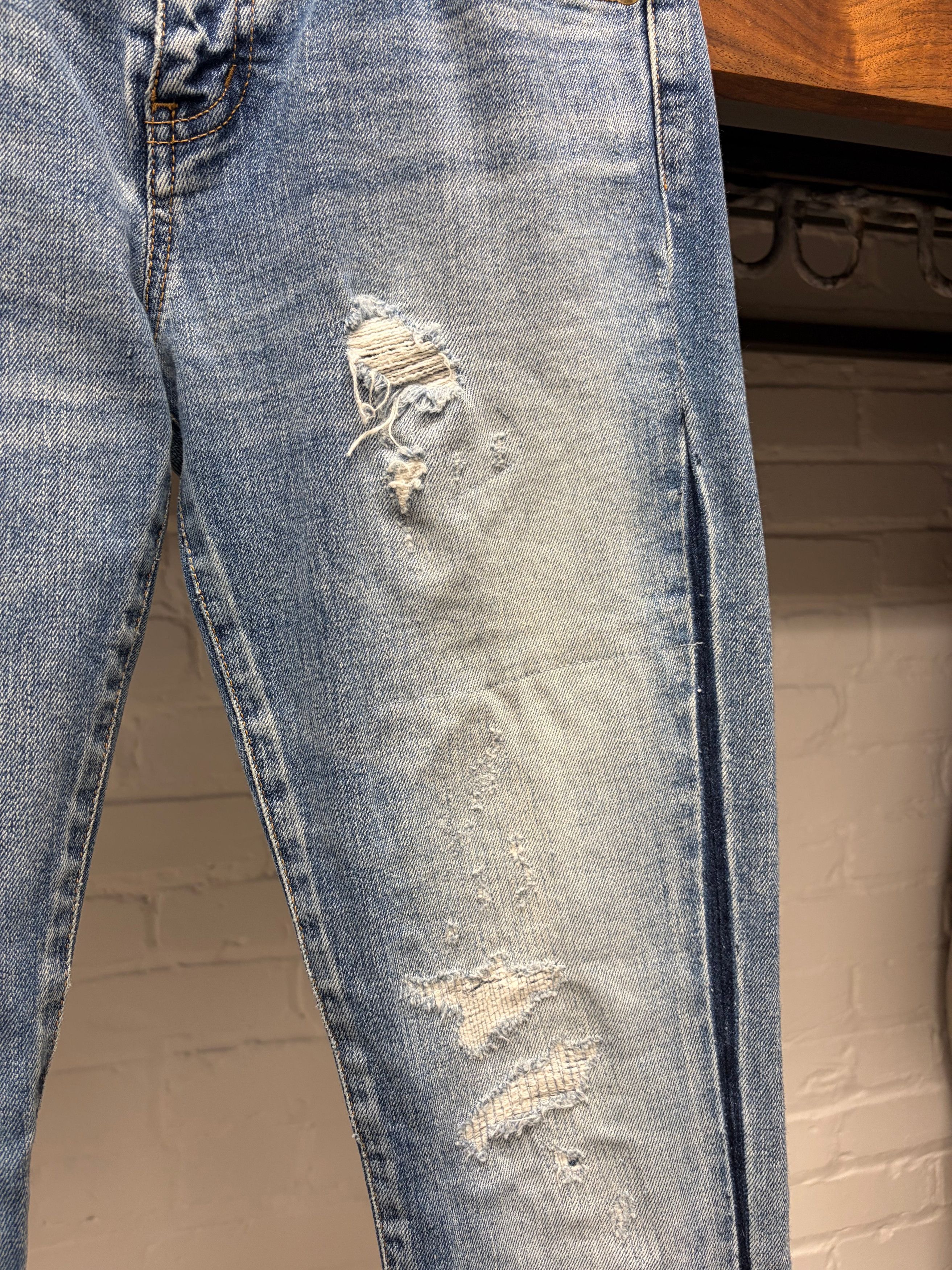 Saint Laurent Paris Saint Laurent ‘Inserted Side Seam’ Blue Skinny Jeans Size US 29 - 2 Thumbnail