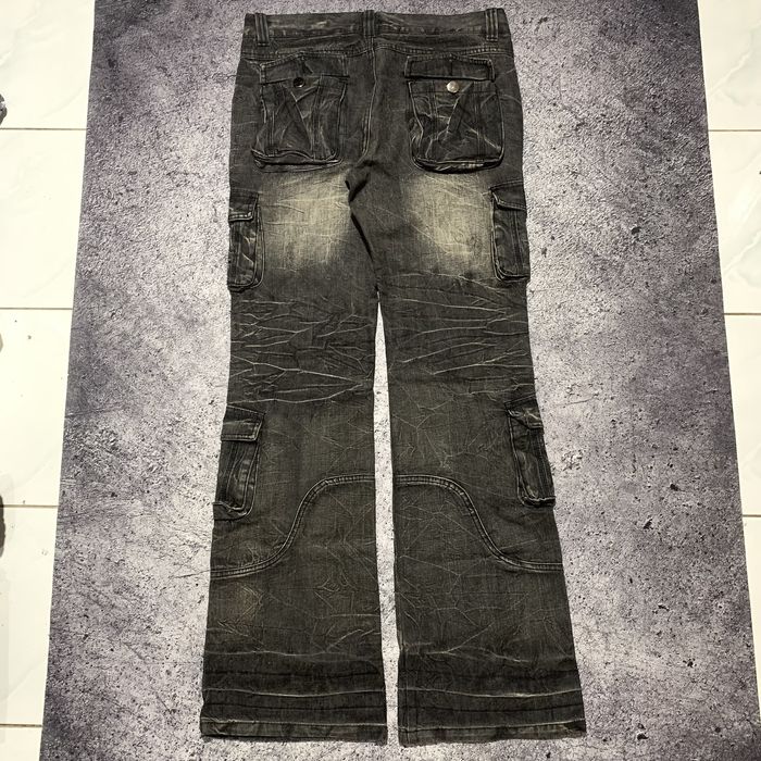 If Six Was Nine Lowbox Asymmetrical Cargo Denim Jeans Flare Pants | Grailed