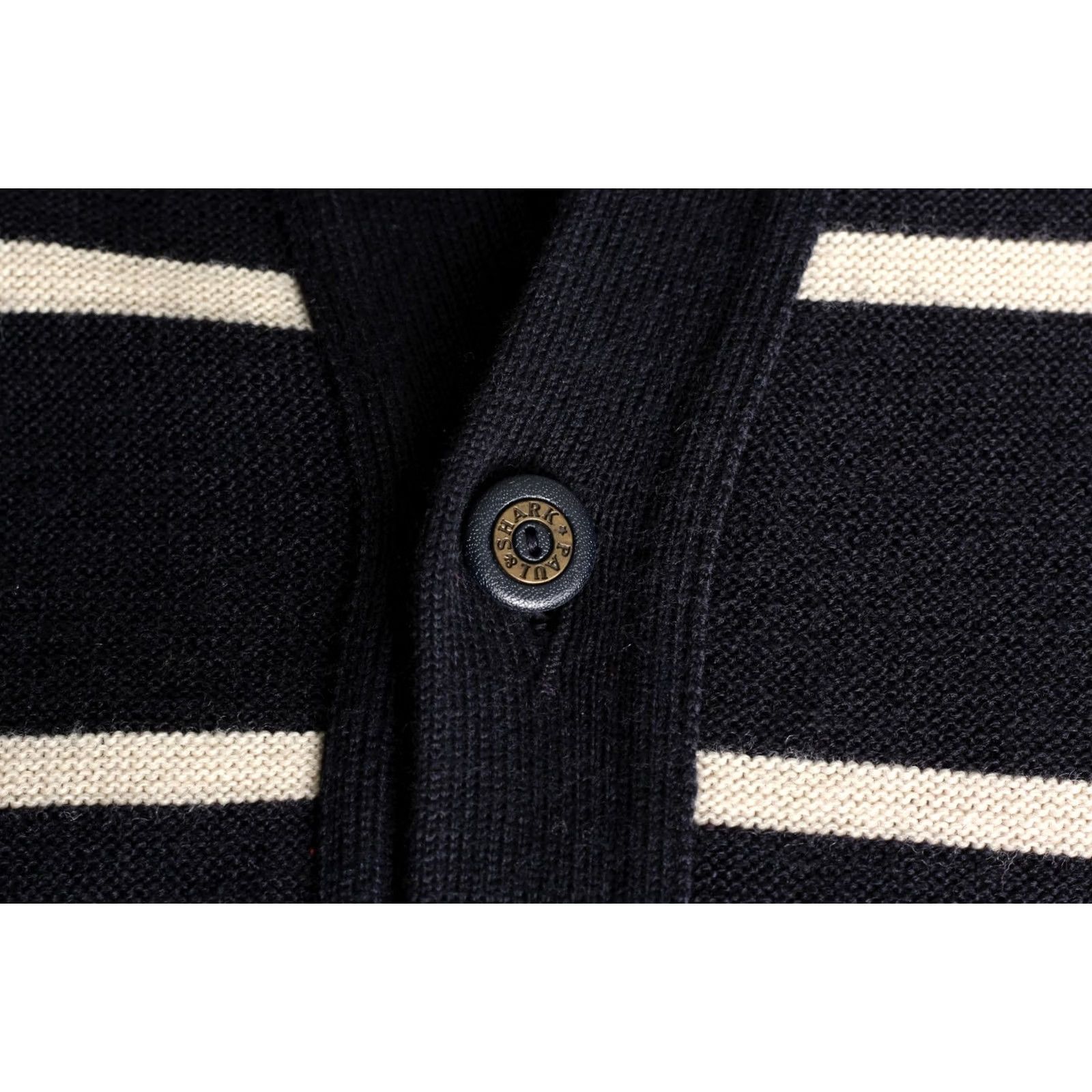 Paul & Shark VINTAGE Paul & Shark Cardigan Jumper Wool Blend Yachting Men XL Blue Knit Striped Logo 90s or 90s-Event Mens Size US XL / EU 56 / 4 - 6 Thumbnail
