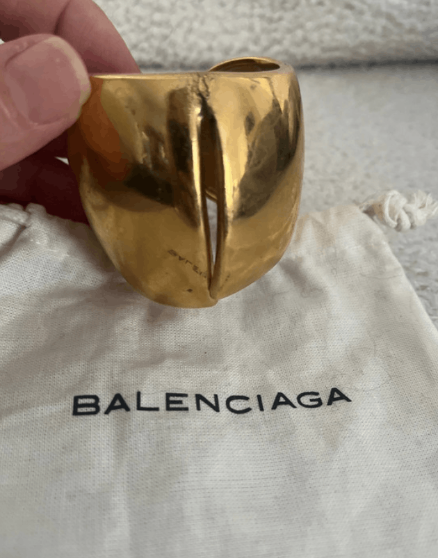 Balenciaga Balenciaga Bracelet Cuff Metal Chunky Logo 2000s EX0182 Size ONE SIZE - 1 Thumbnail