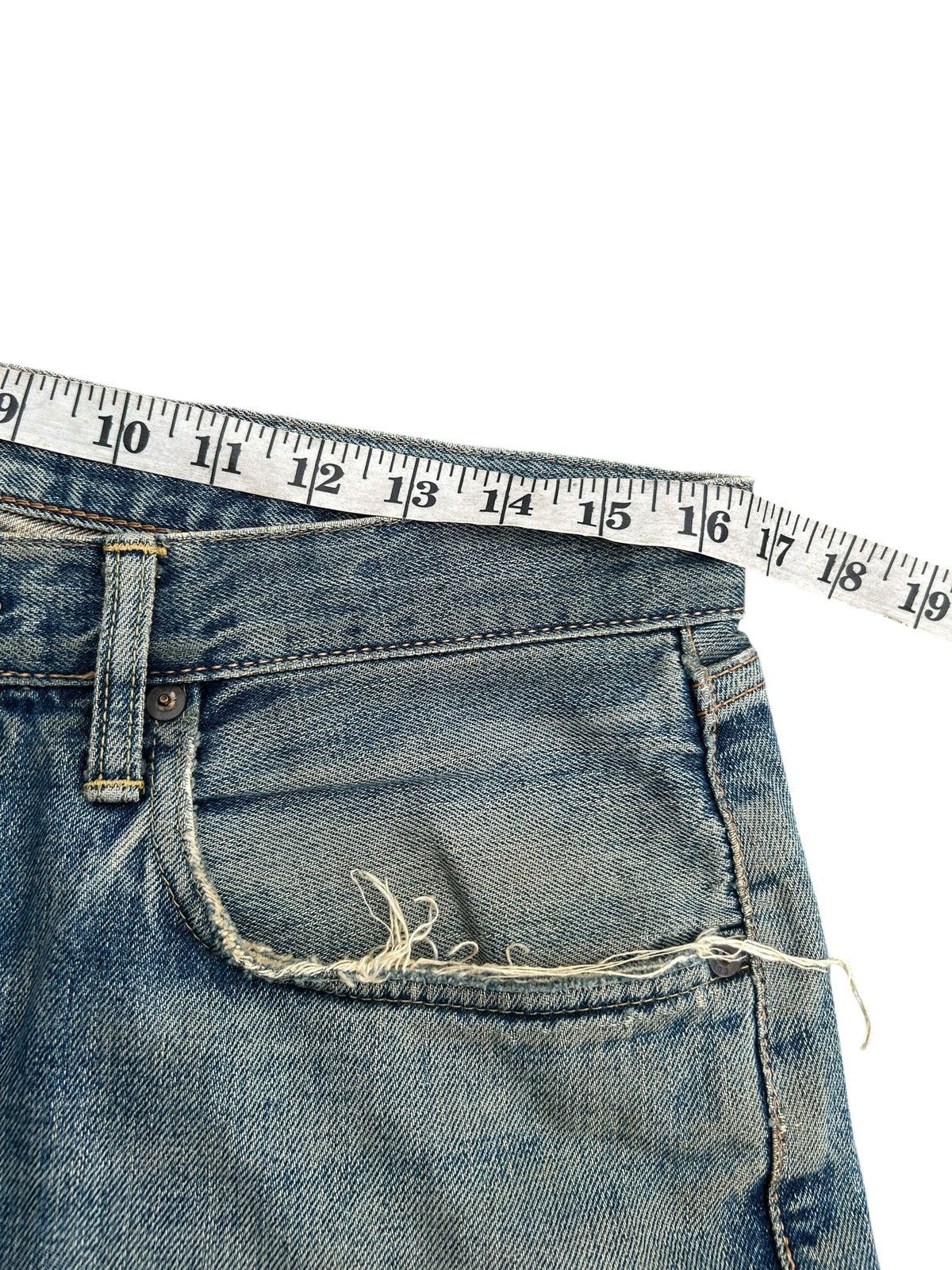 Kapital Thrashed Vintage Edwin 505 Selvedge Dirty Rusty Denim Jeans Size US 33 - 15 Thumbnail