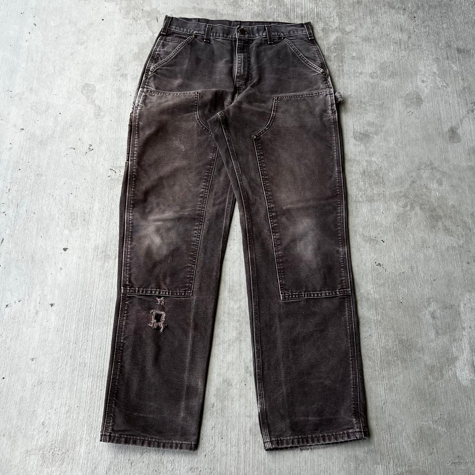 Carhartt × Vintage Carhartt faded brown double knee work wear carpenter pants Size US 32 / EU 48 - 1 Thumbnail