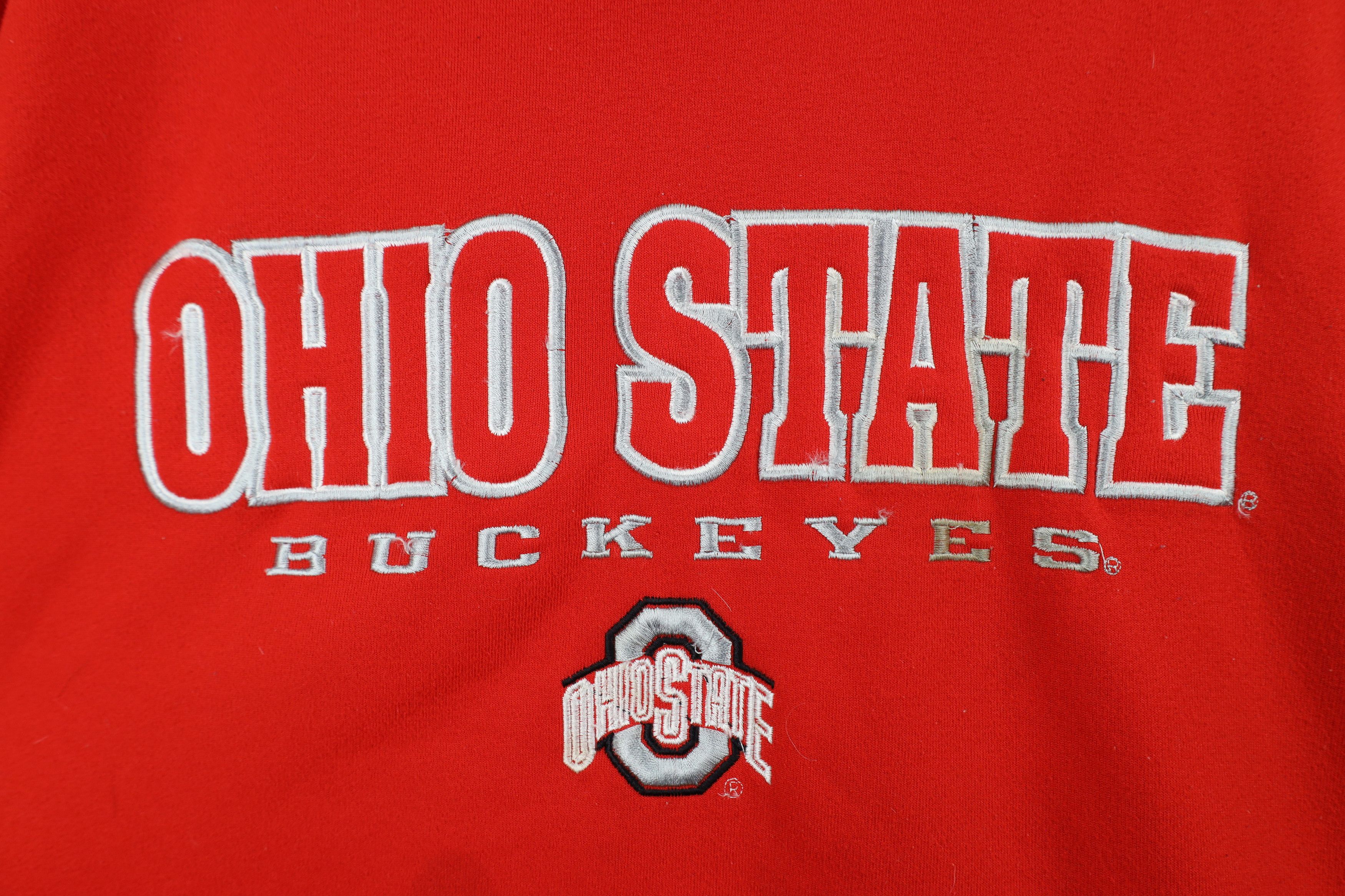 Vintage Vintage 90s Ohio State University Hoodie Sweatshirt Red Size US XL / EU 56 / 4 - 4 Thumbnail