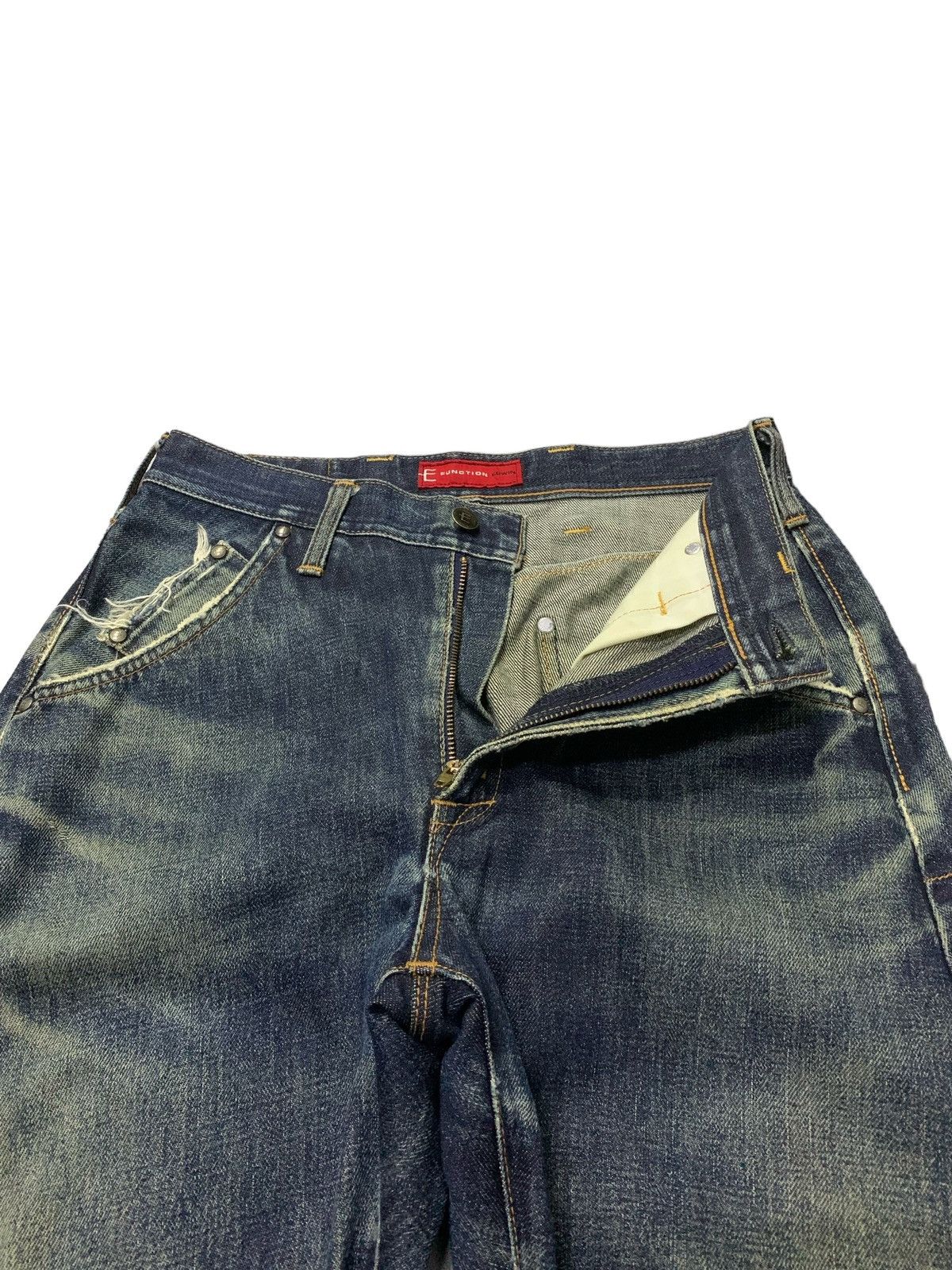 Edwin × Hysteric Glamour Vintage Edwin E Function Curved Leg Distressed Jeans Size US 30 / EU 46 - 8 Thumbnail
