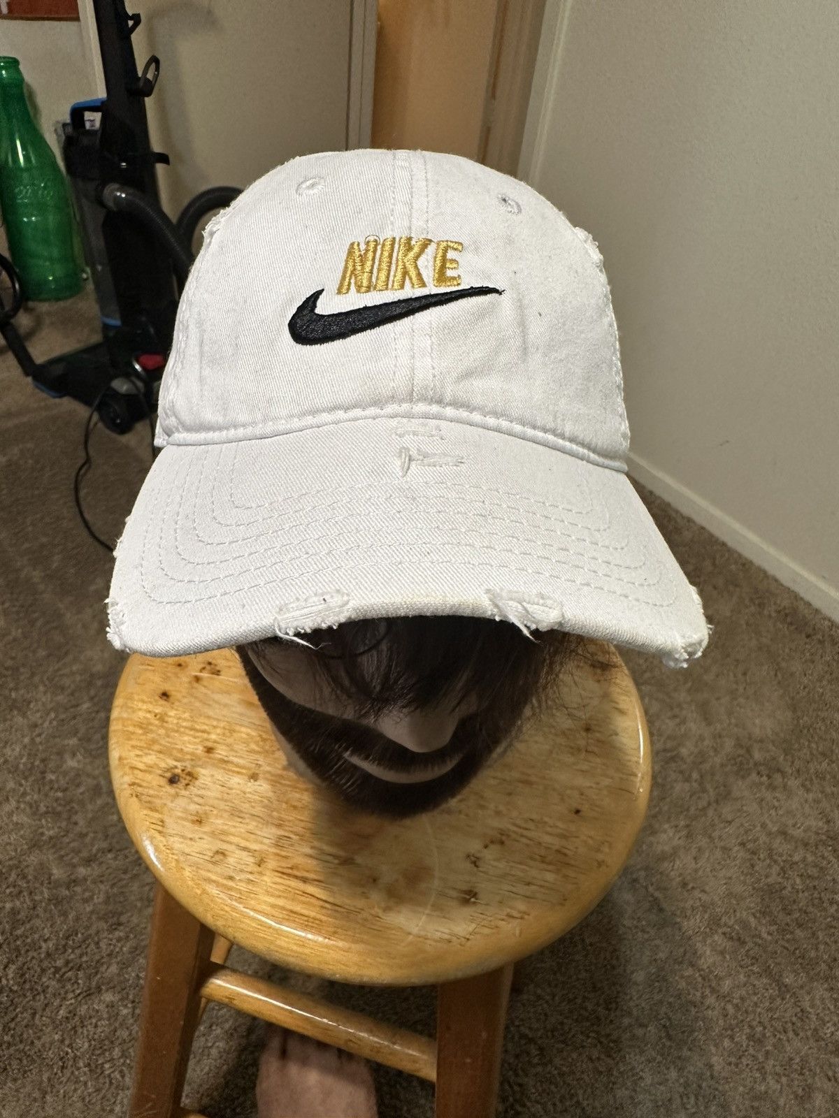 Nike × Vintage Vintage Nike sportswear “triple gold check” hat 90s Size ONE SIZE - 2 Thumbnail