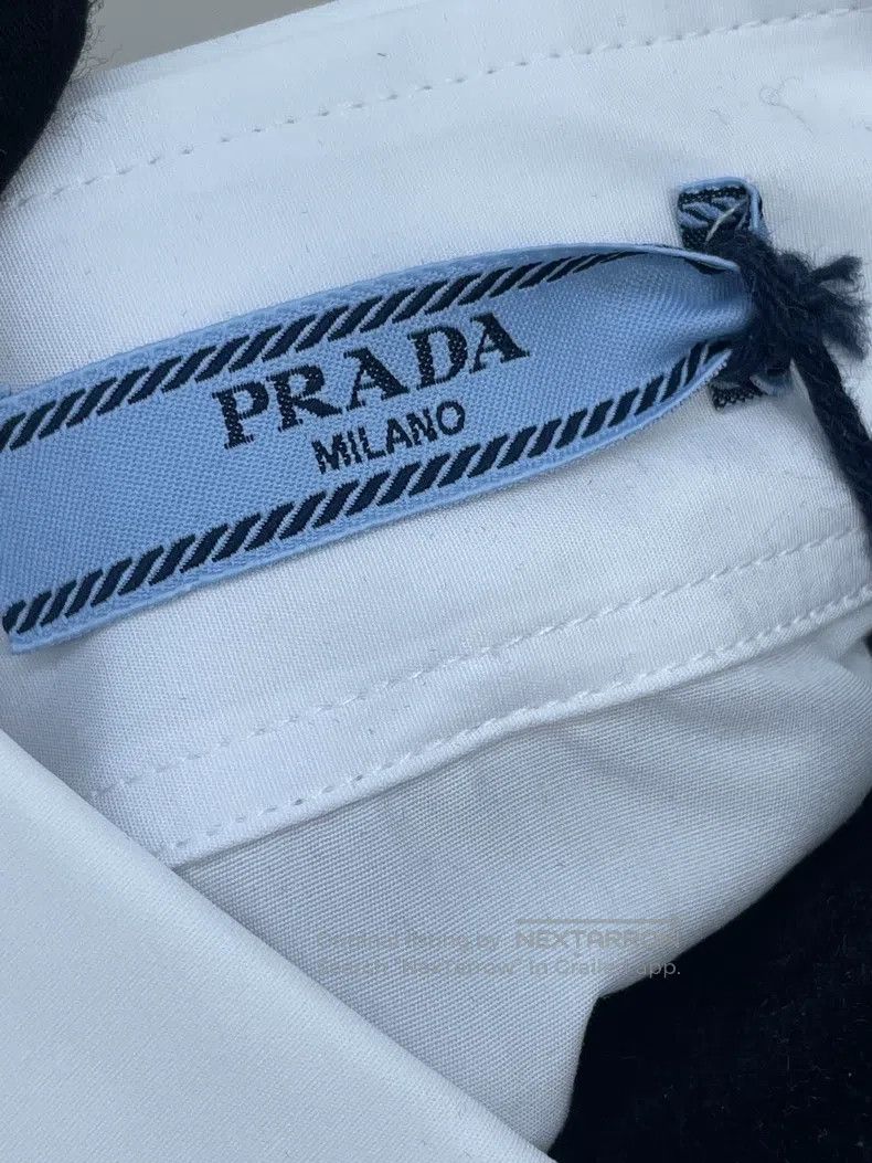 Prada Prada White metal triangle short-sleeved shirt Size XXS / US 00 / IT 34 - 7 Thumbnail