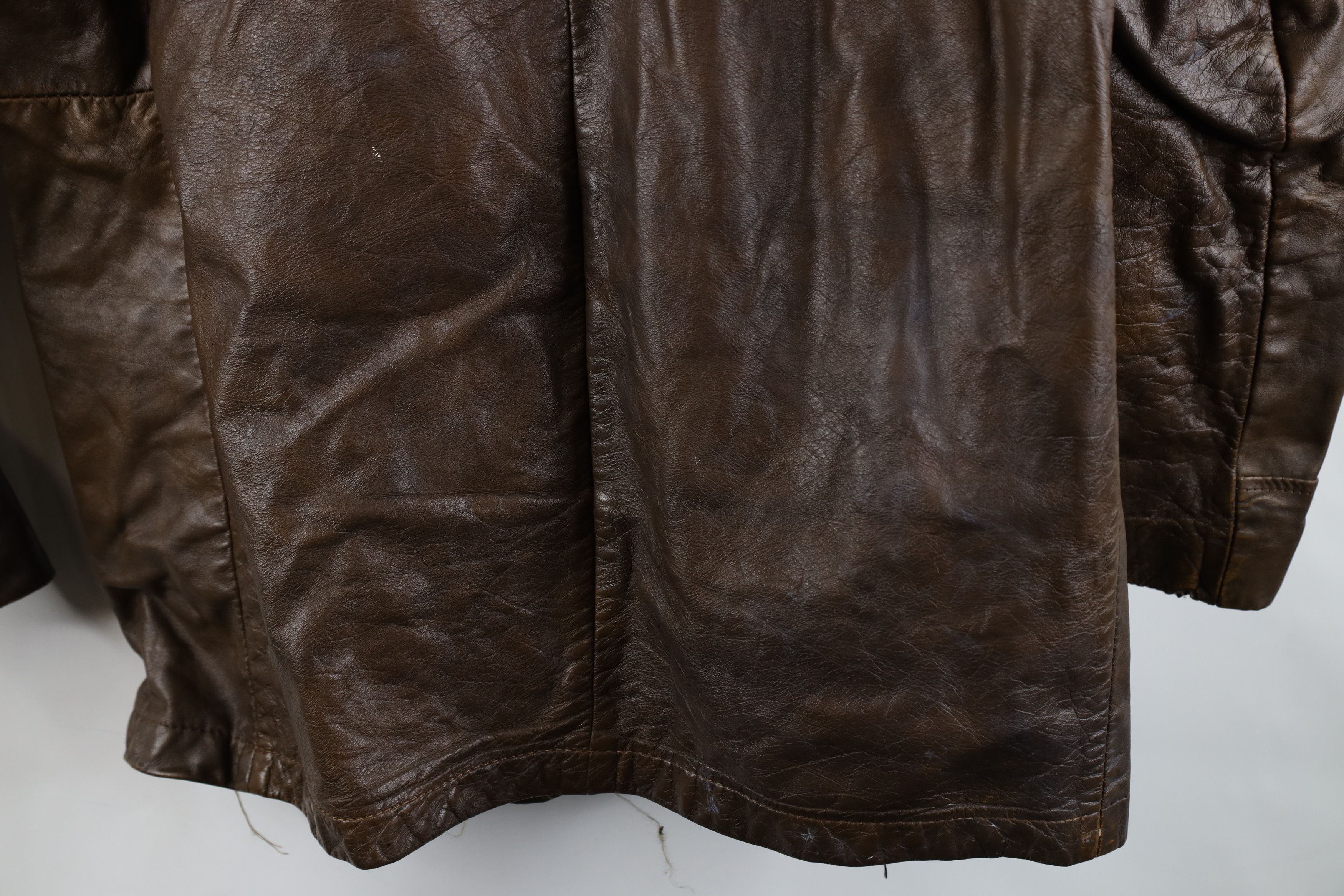 Vintage Vintage 70s Streetwear Leather Jacket Coat Brown USA Size US L / EU 52-54 / 3 - 13 Thumbnail