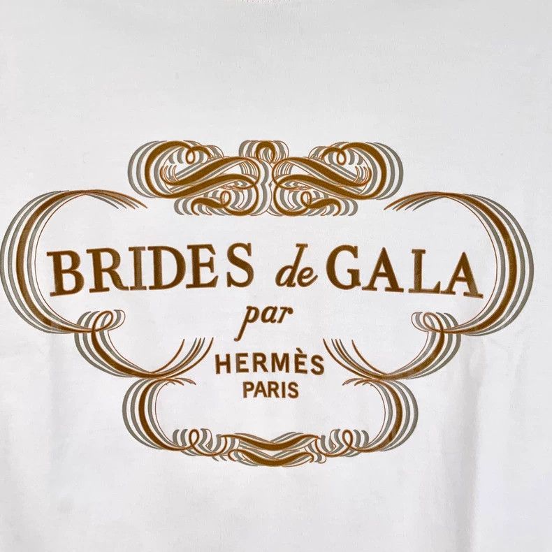 Hermes Hermes White Letter Print Cotton TShirt-2506 Size US XXS / EU 40 - 4 Thumbnail
