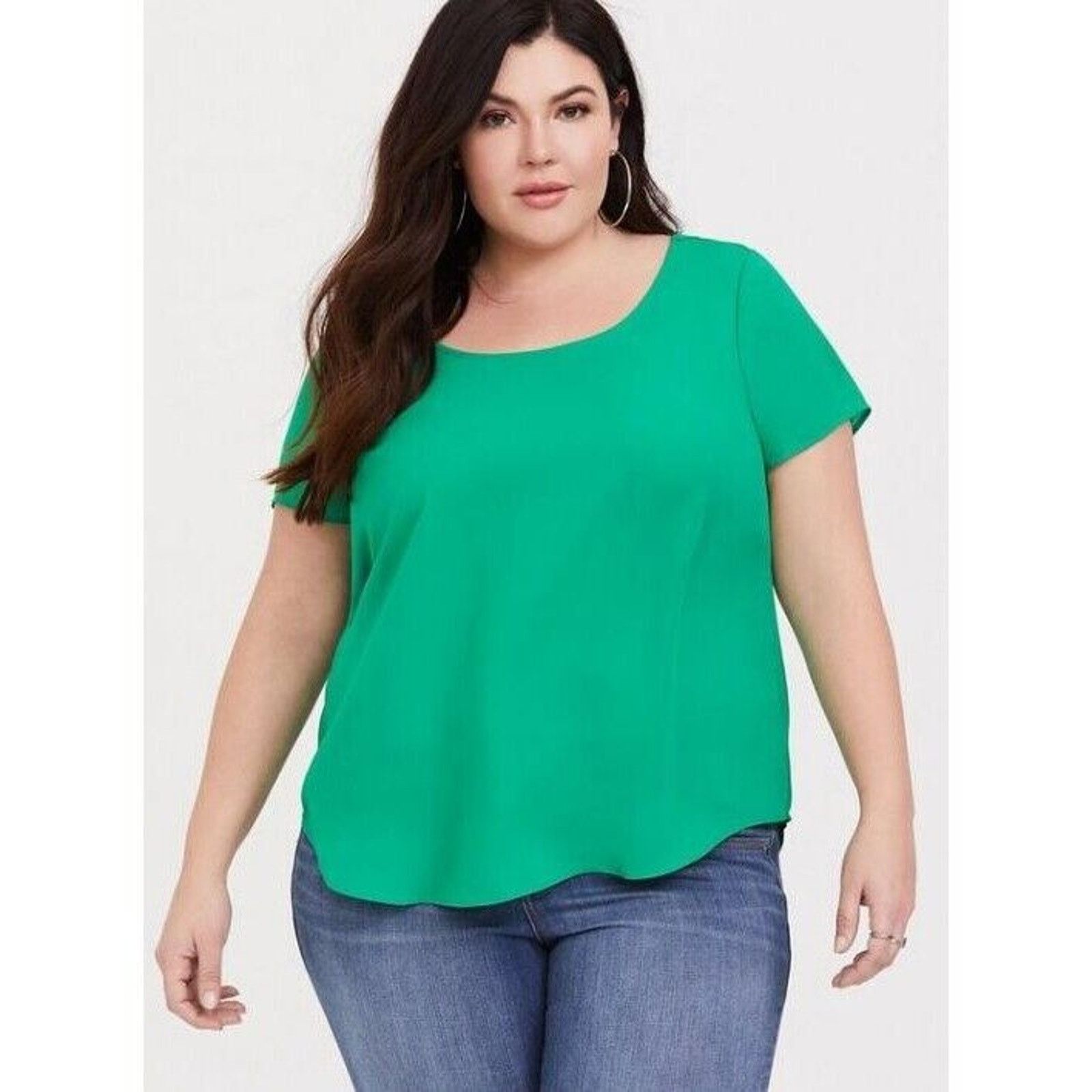 Corridor Torrid Georgette Blouse Kelly Green Plus Size 00X Classic Size XXS / US 00 / IT 34 - 1 Thumbnail