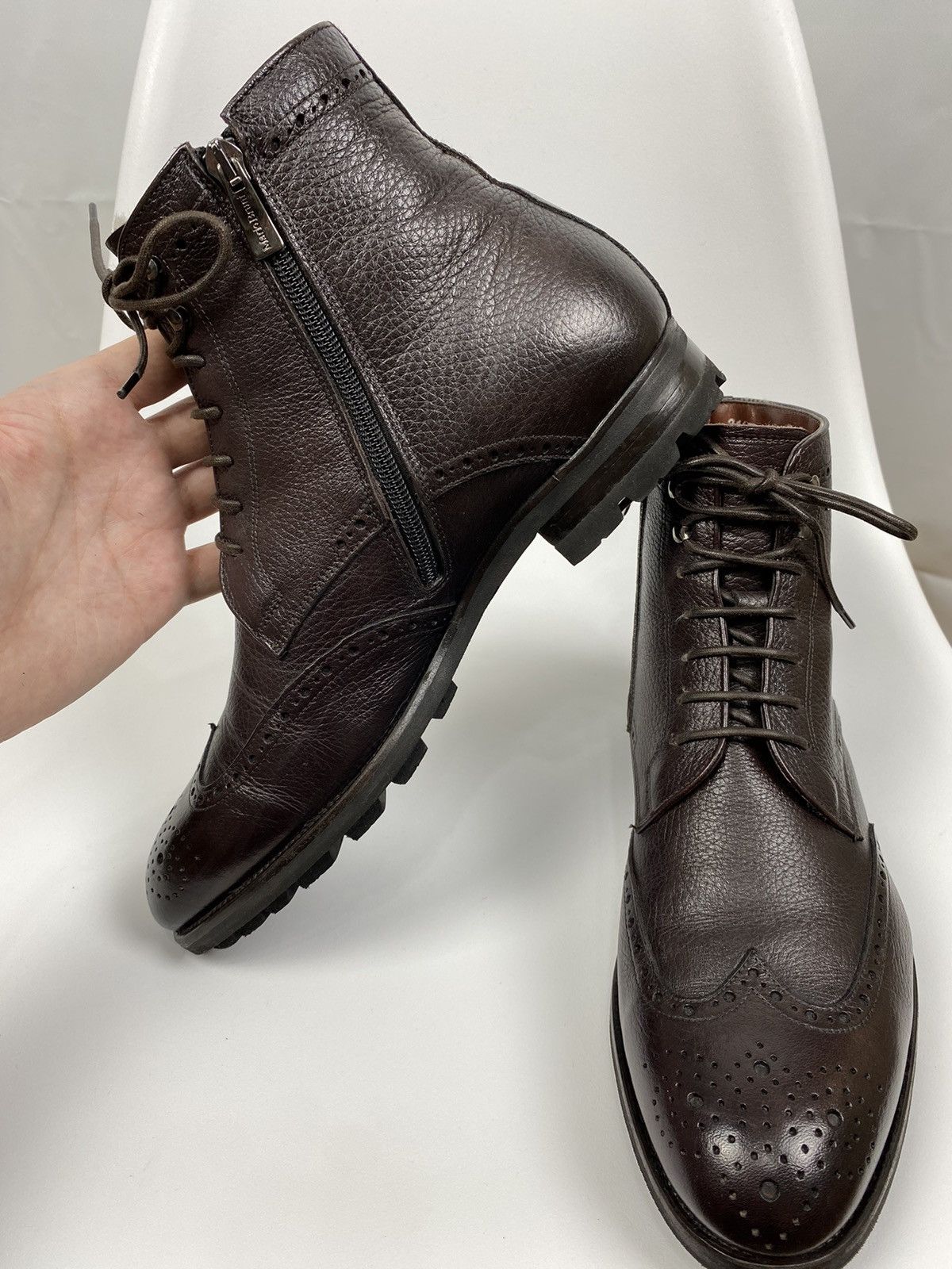 Mario Bruni Mario Bruni Brown Leather Brogues Natural Fur Trim size 41 Size US 8 / EU 41 - 7 Thumbnail