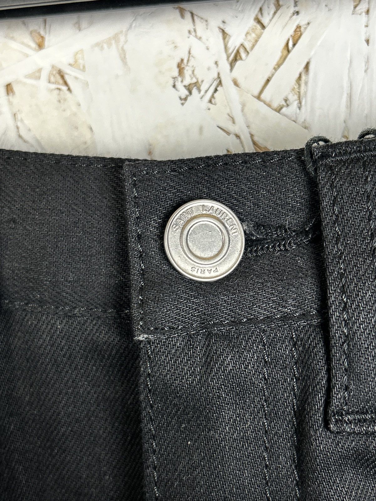 Saint Laurent Paris NWT Saint Laurent YSL Denim Zipper AW15 Skirt Hedi Black 27 Size 27" / US 4 / IT 40 - 6 Thumbnail