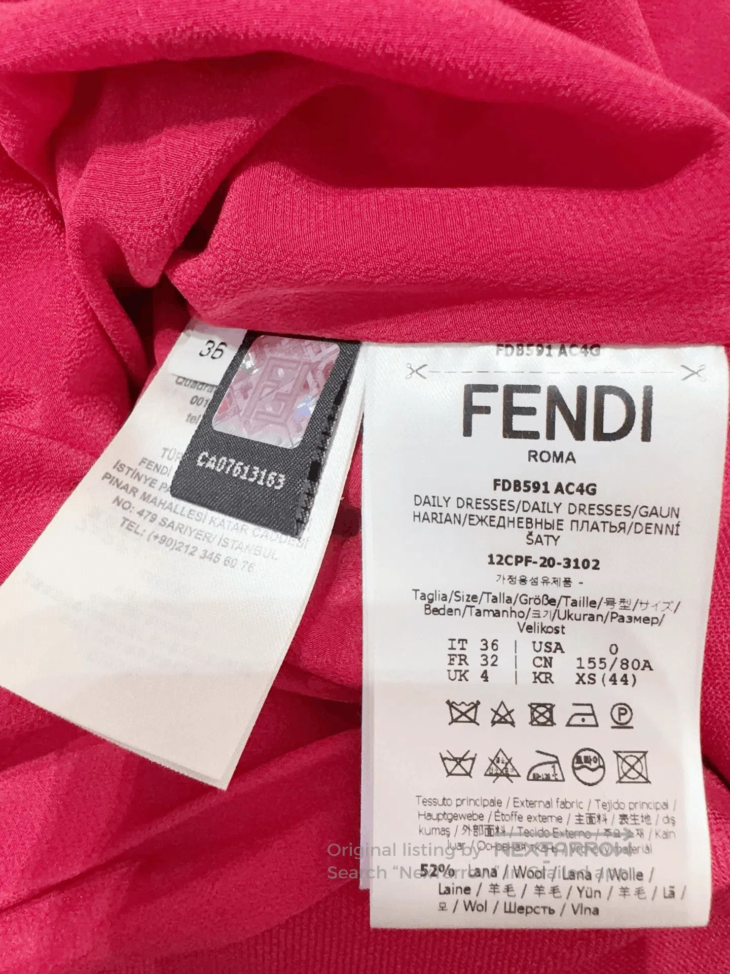 Fendi Fendi Women's Slim Fit Dress. Size XS / US 0-2 / IT 36-38 - 5 Thumbnail