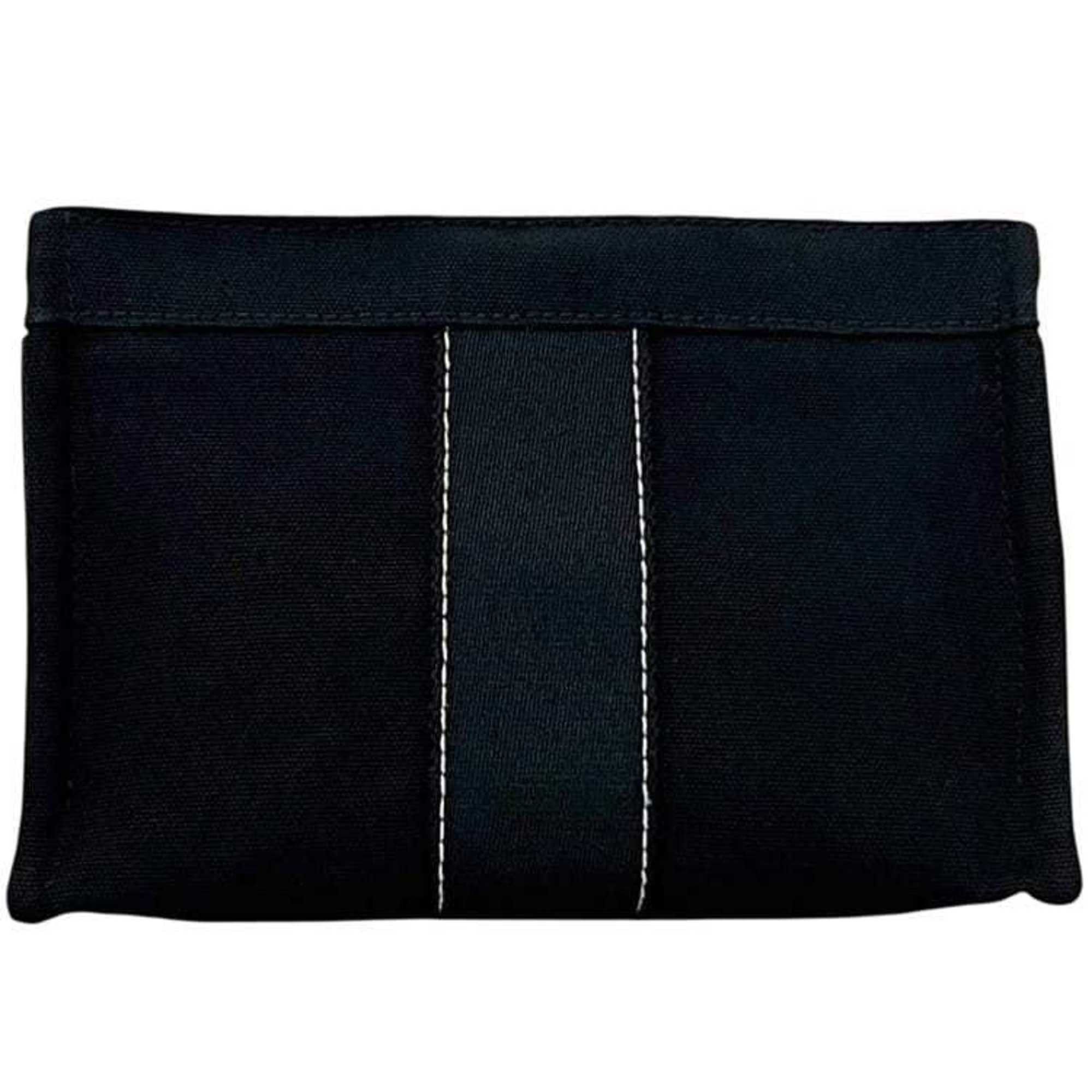 Hermes Hermès Deauville Pouch ec-25098, Black, 100% Cotton, HERMES Black Mini Stitched Canvas for Men and Women Size ONE SIZE - 1 Thumbnail