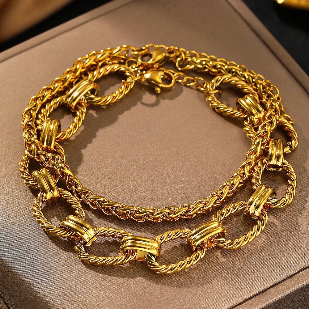 Vintage Vintage Gold Set Minimalist Bracelet Size ONE SIZE - 3 Thumbnail