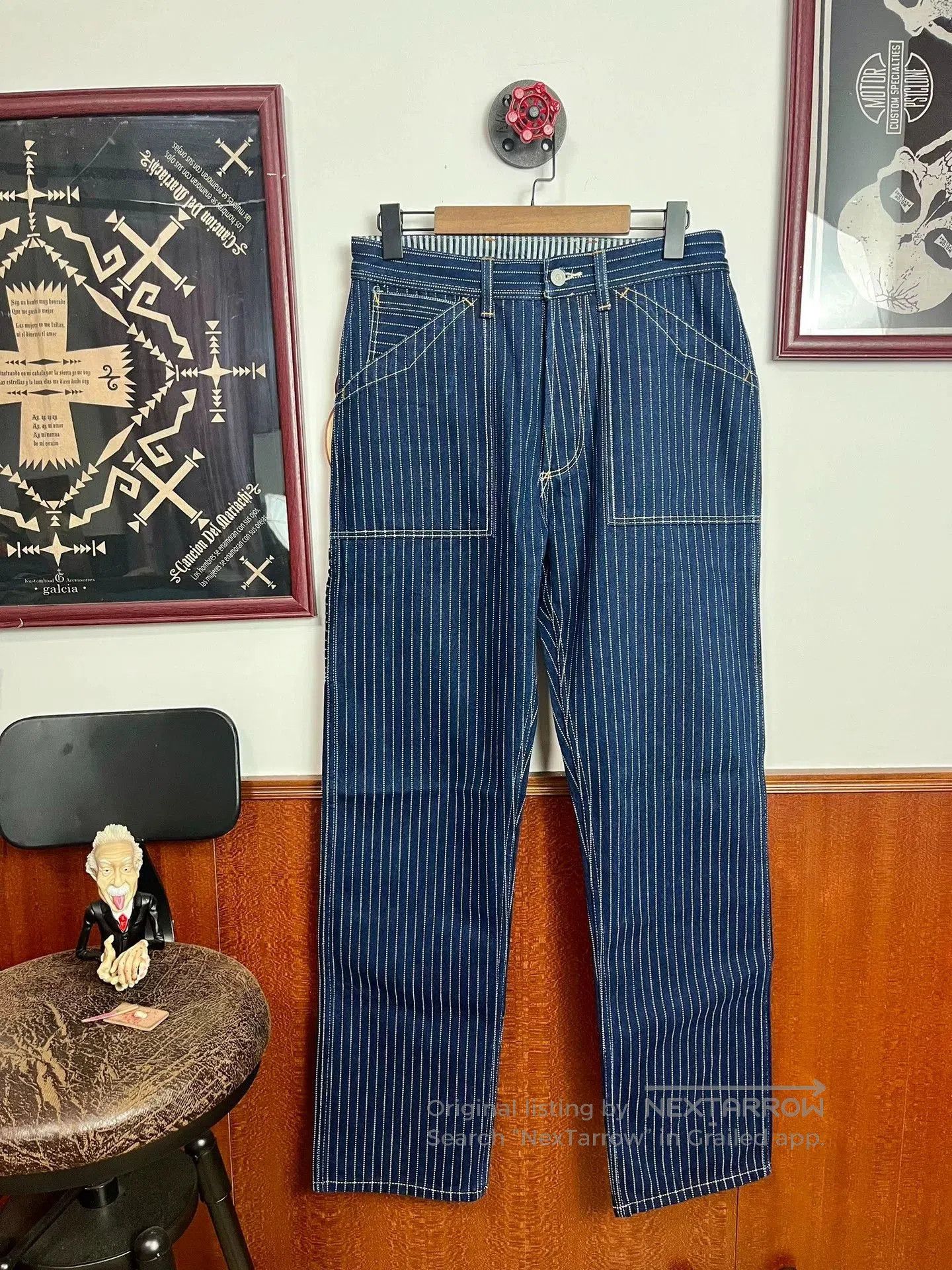 Freewheelers Freewheelers Striped Work Trousers 30*34. Size US 40 / EU 56 - 2 Thumbnail