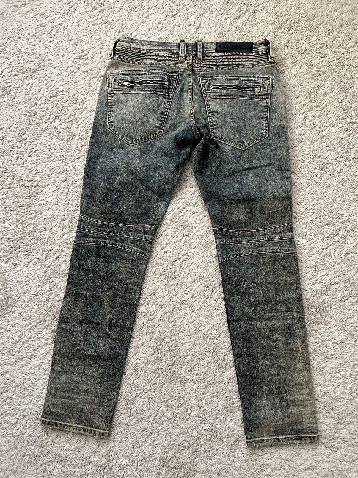 Rock Revival Rock Revival Moto Biker Distressed Tapered Leg Jeans “Elliot Size US 42 / EU 58 - 2 Thumbnail