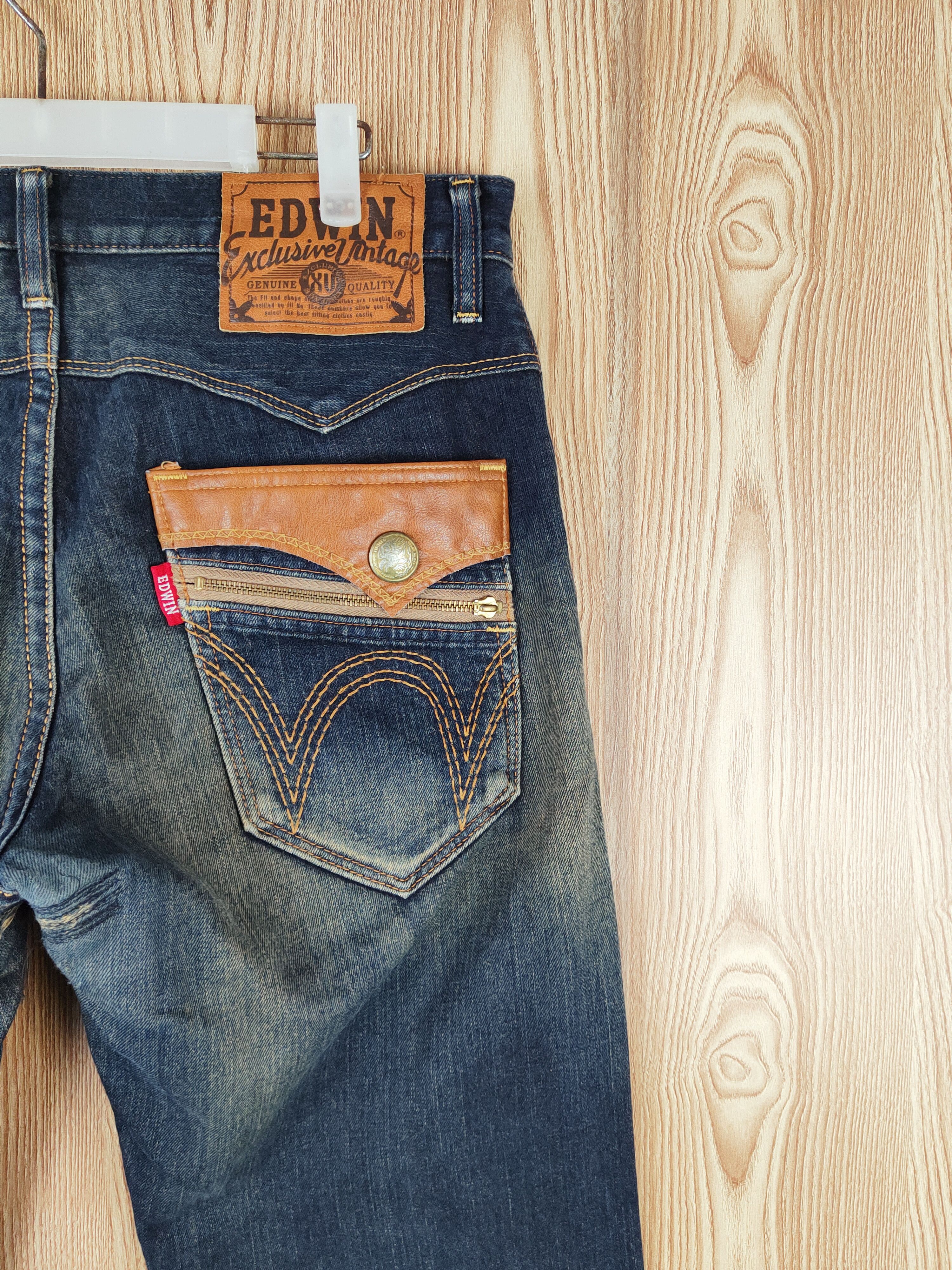 Edwin Edwin Dark Blue Distressed Ripped Jeans #S2739 Size US 34 / EU 50 - 14 Thumbnail