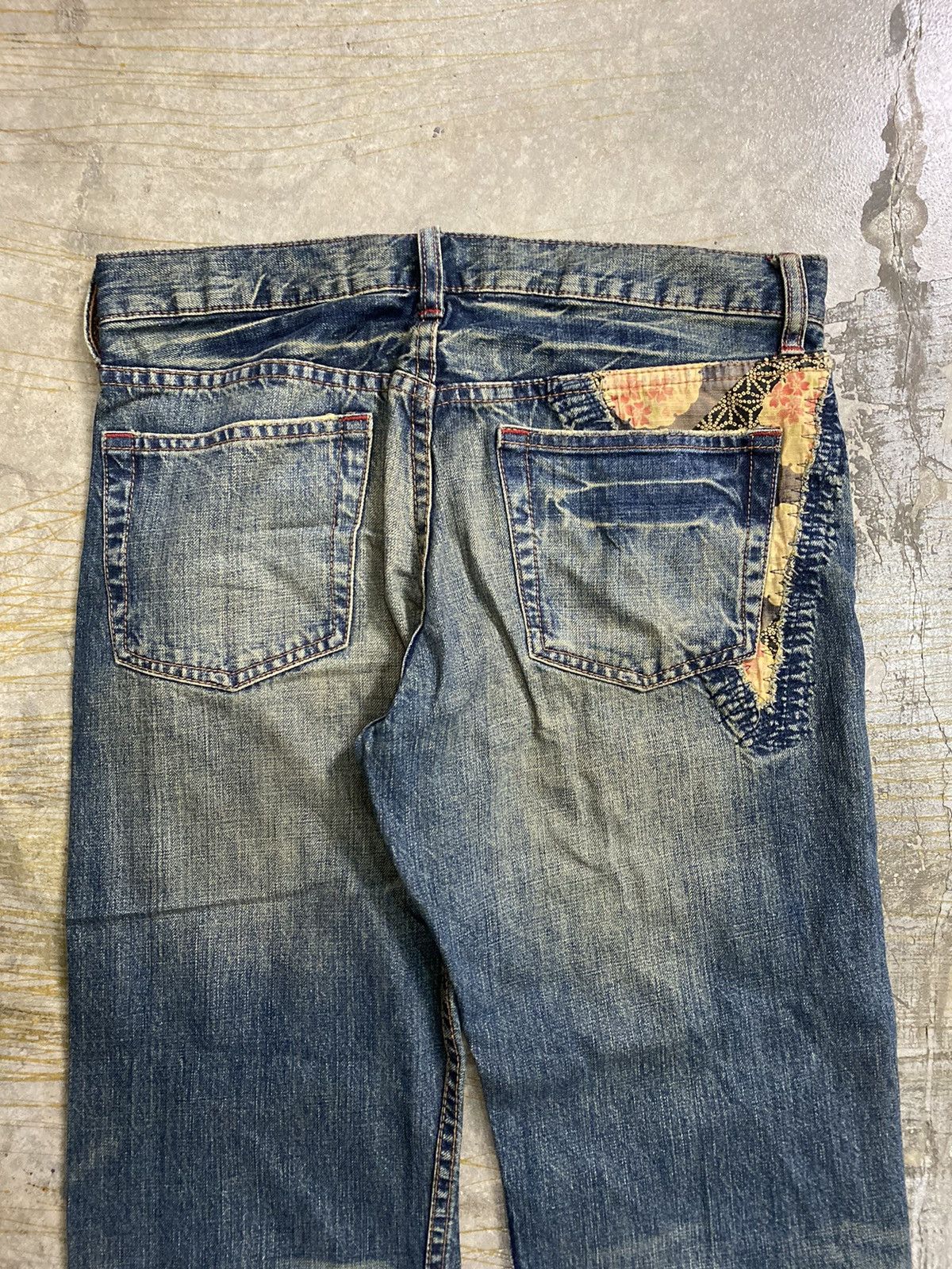 Takeo Kikuchi 1990s Japan Motive patch distressed light denim Size US 32 / EU 48 - 15 Thumbnail