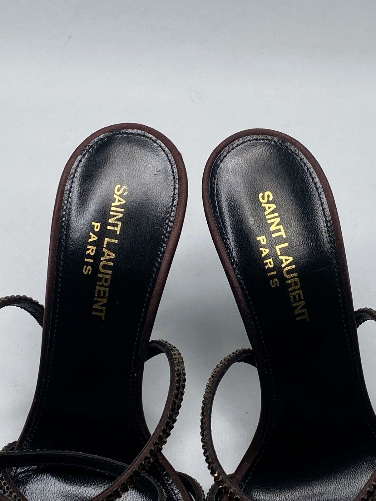 Yves Saint Laurent Saint Laurent Ava Sandals Satin with Rhinestones size 37.5 Size US 7.5 / IT 37.5 - 12 Thumbnail