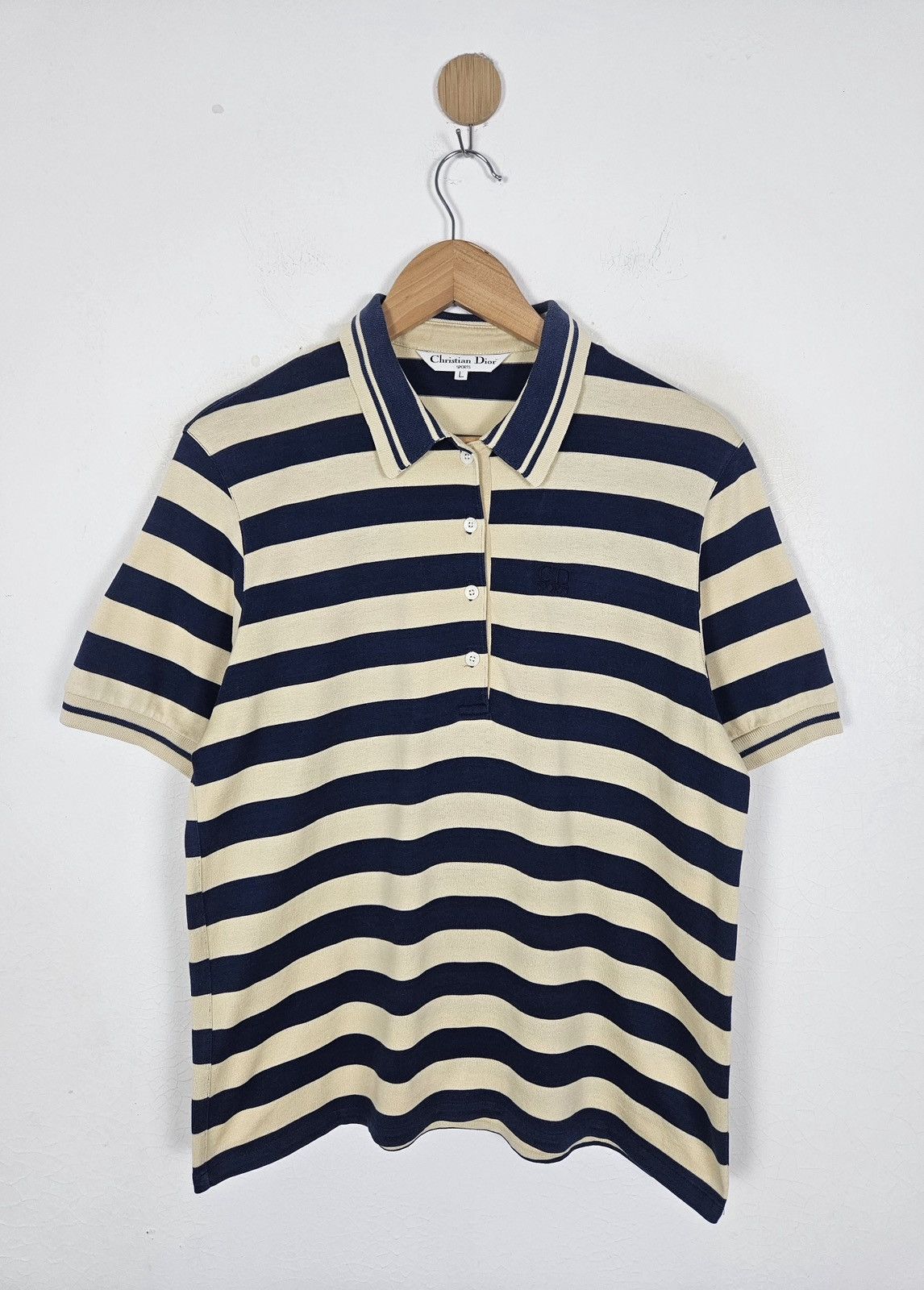 Christian Dior Monsieur Vintage Christian Dior Sports polo stripe shirt Size US L / EU 52-54 / 3 - 1 Thumbnail