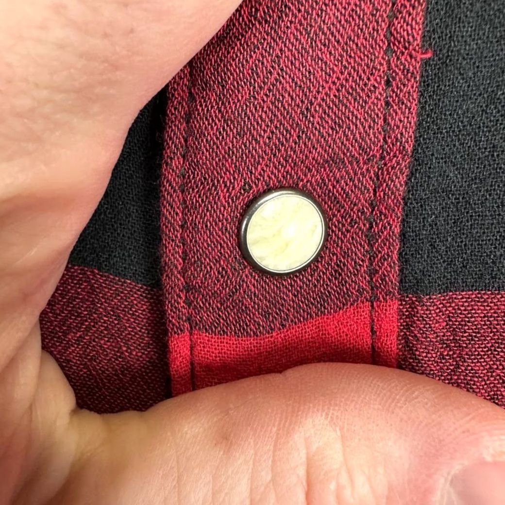 Lucky Brand Lucky Brand Shirt Mens XL Red Black Buffalo Check Button Up Pearl Snap Pocket Size US XL / EU 56 / 4 - 6 Thumbnail