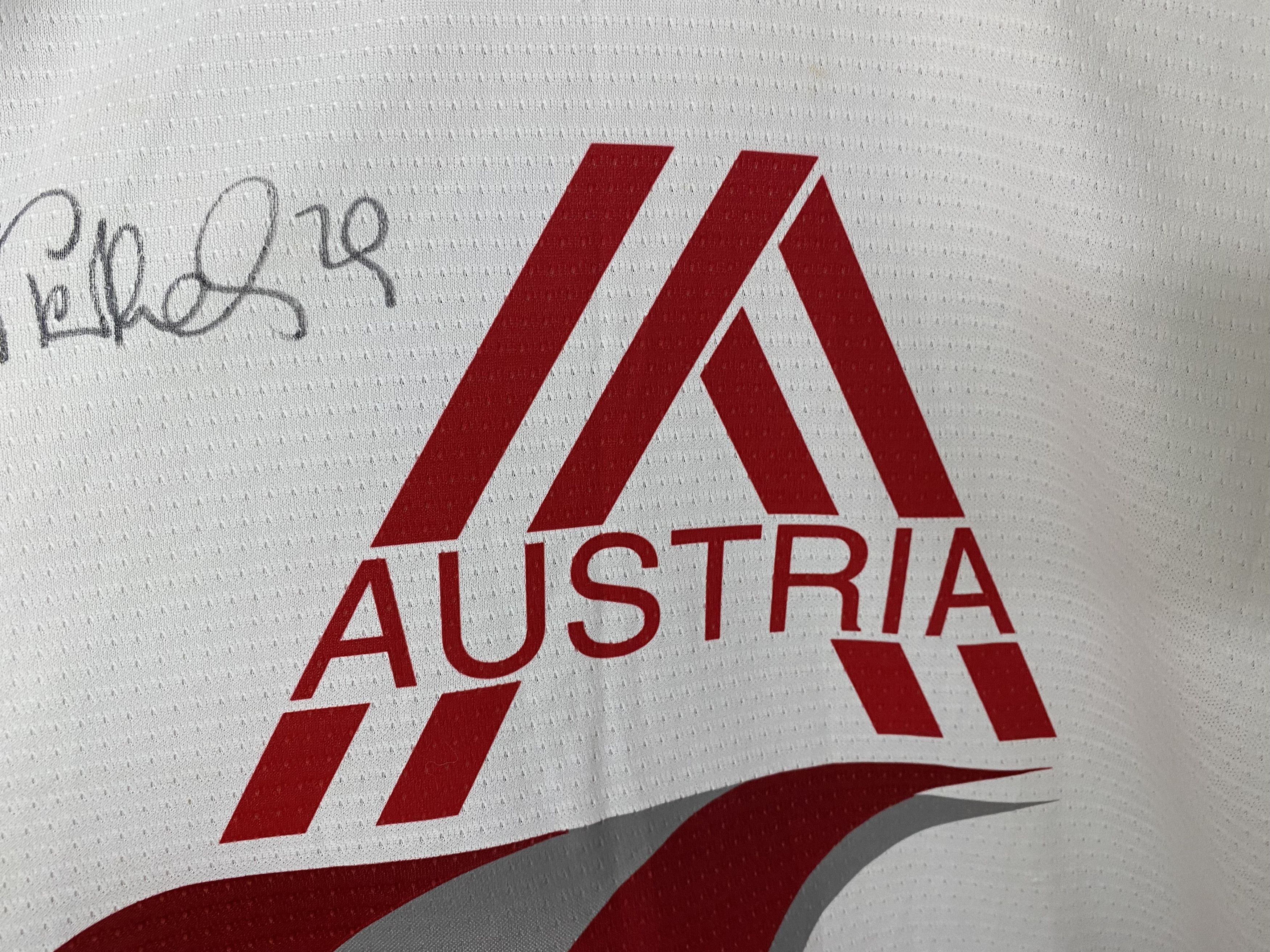 NHL × Nike × Vintage PERTHALER #29 AUSTRIA MATCH WORN ICE HOCKEY SHIRT JERSEY Size US XL / EU 56 / 4 - 6 Thumbnail