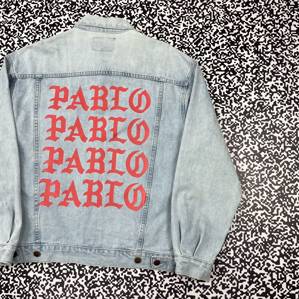 Japanese Brand × Vintage Vintage Y2K Japanese PABLO PABLO Rap Denim Jacket Kanye West Size US XL / EU 56 / 4 - 4 Thumbnail