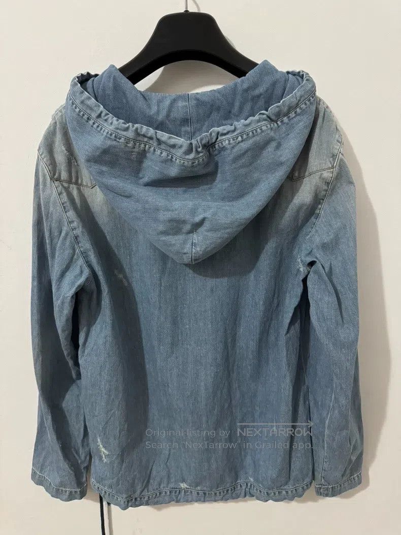 Saint Laurent Paris Saint Laurent Paris Destroyed Denim Hooded Sweatshirt Size US XS / EU 42 / 0 - 2 Thumbnail